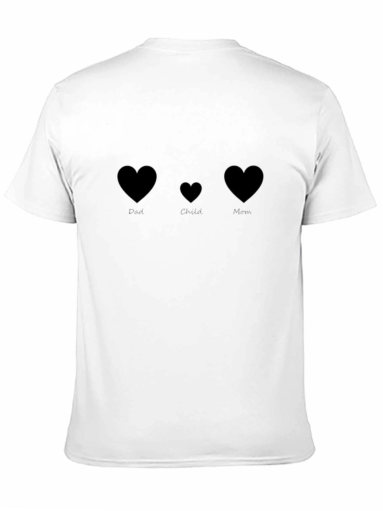 Family Love T-Shirt: Dad Child Mom Hearts