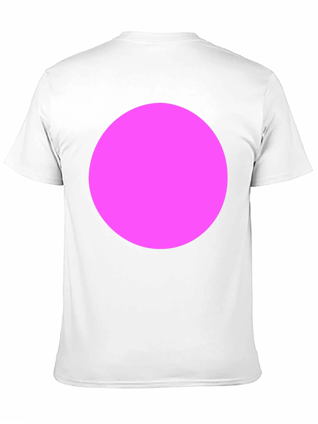 Classic Black Crewneck Tee with Bold Pink Circle