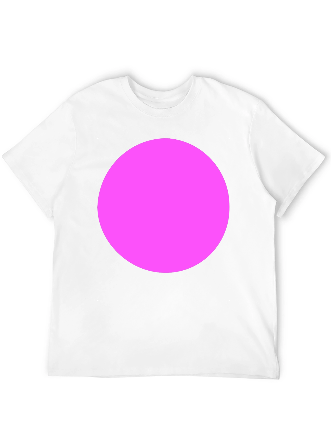 Classic Black Crewneck Tee with Bold Pink Circle