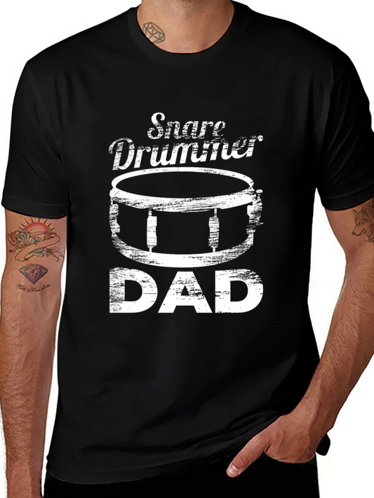 Snare Drummer Dad T-Shirt - Black