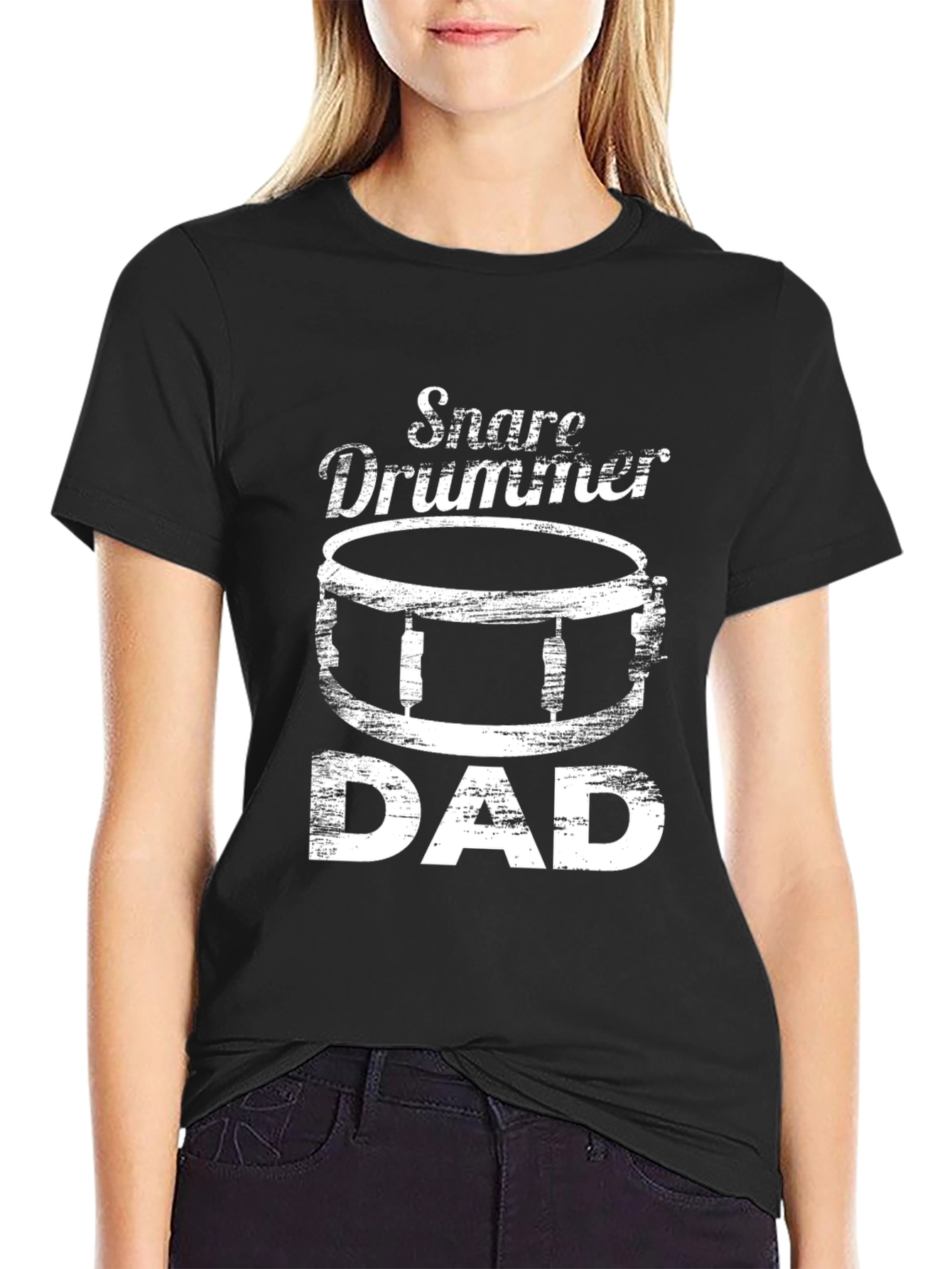 Snare Drummer Dad T-Shirt - Black