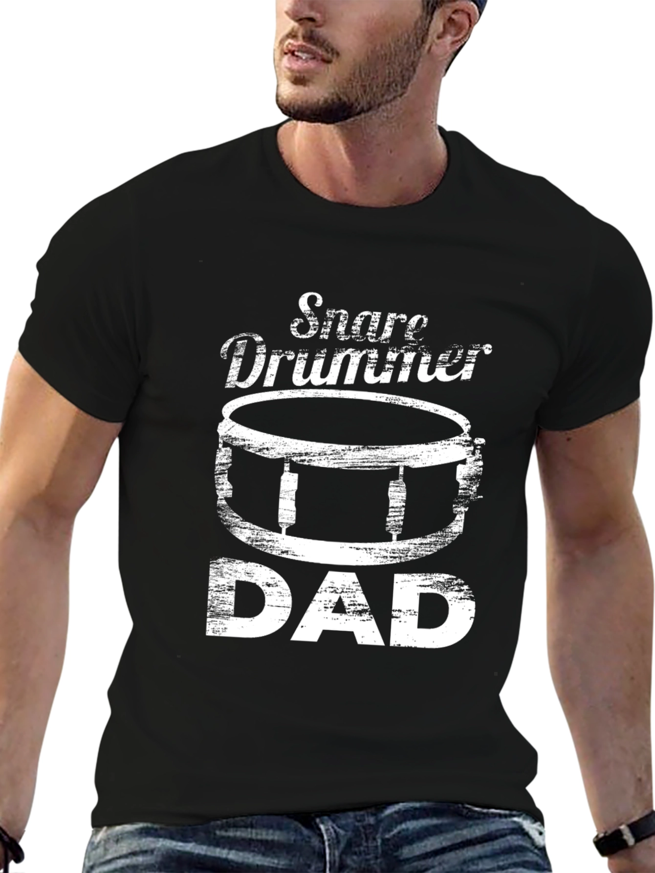Snare Drummer Dad T-Shirt - Black