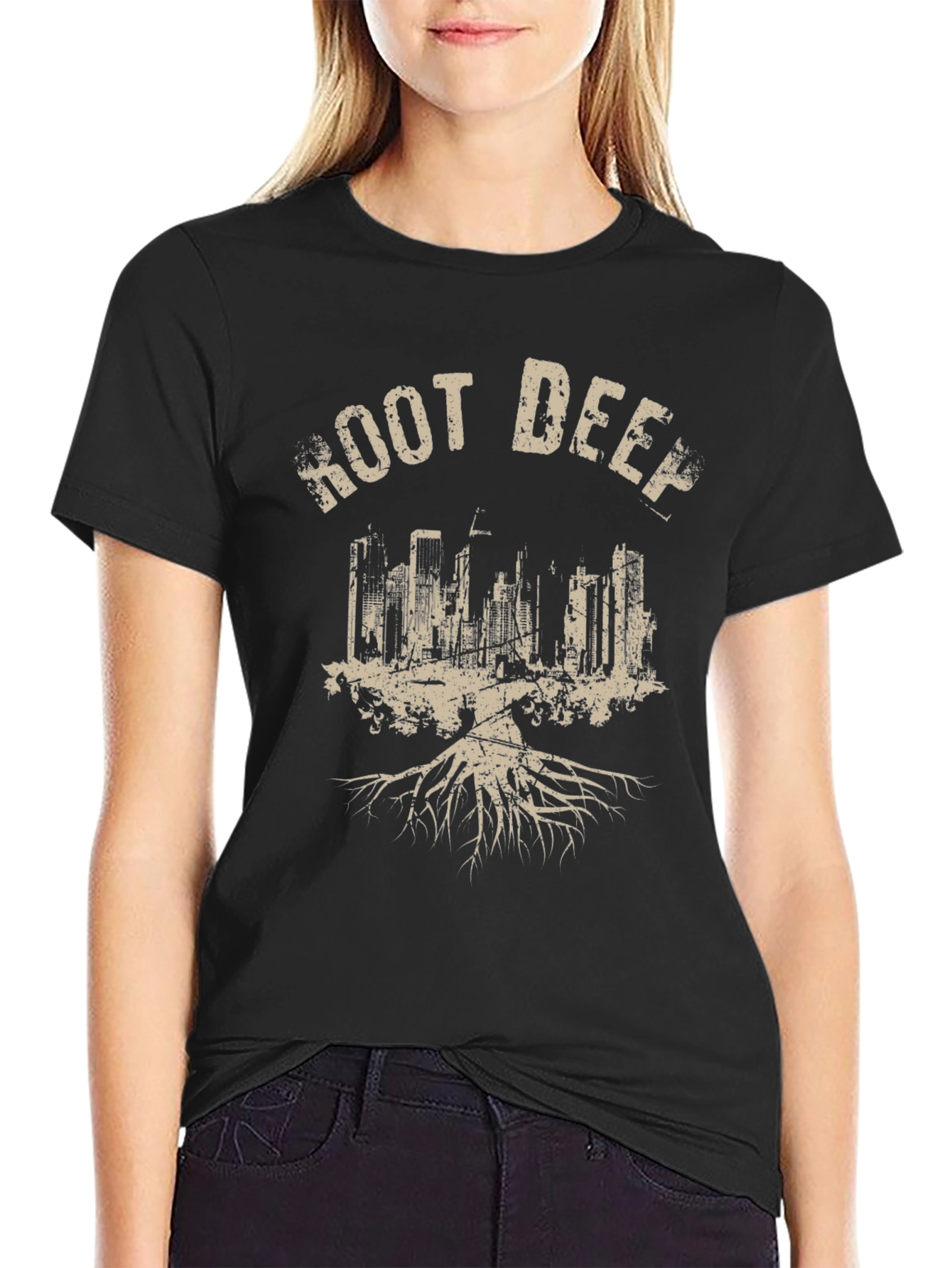 Root Deep T-Shirt - Black Graphic Tee