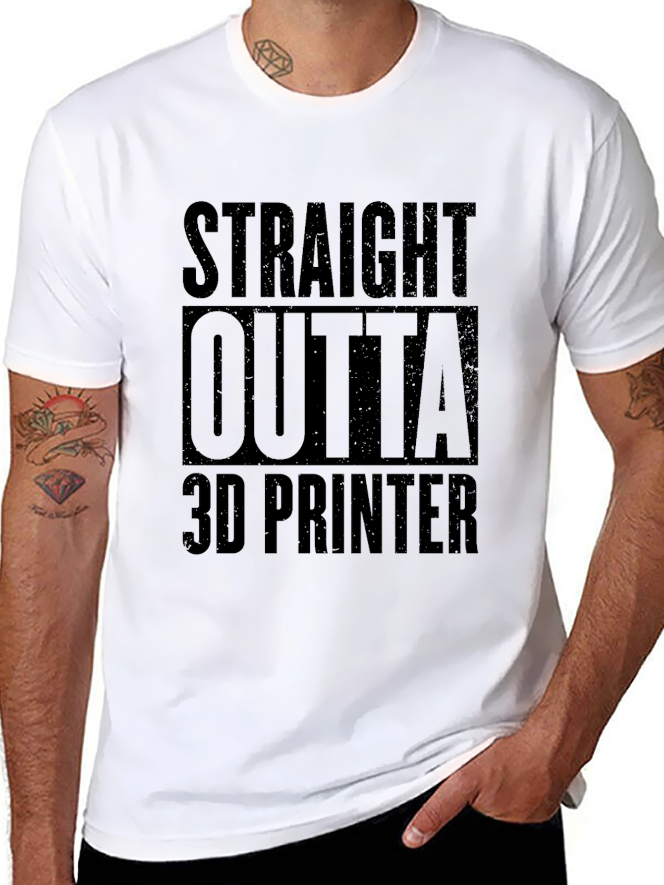 Straight Outta 3D Printer Graphic Tee - Black