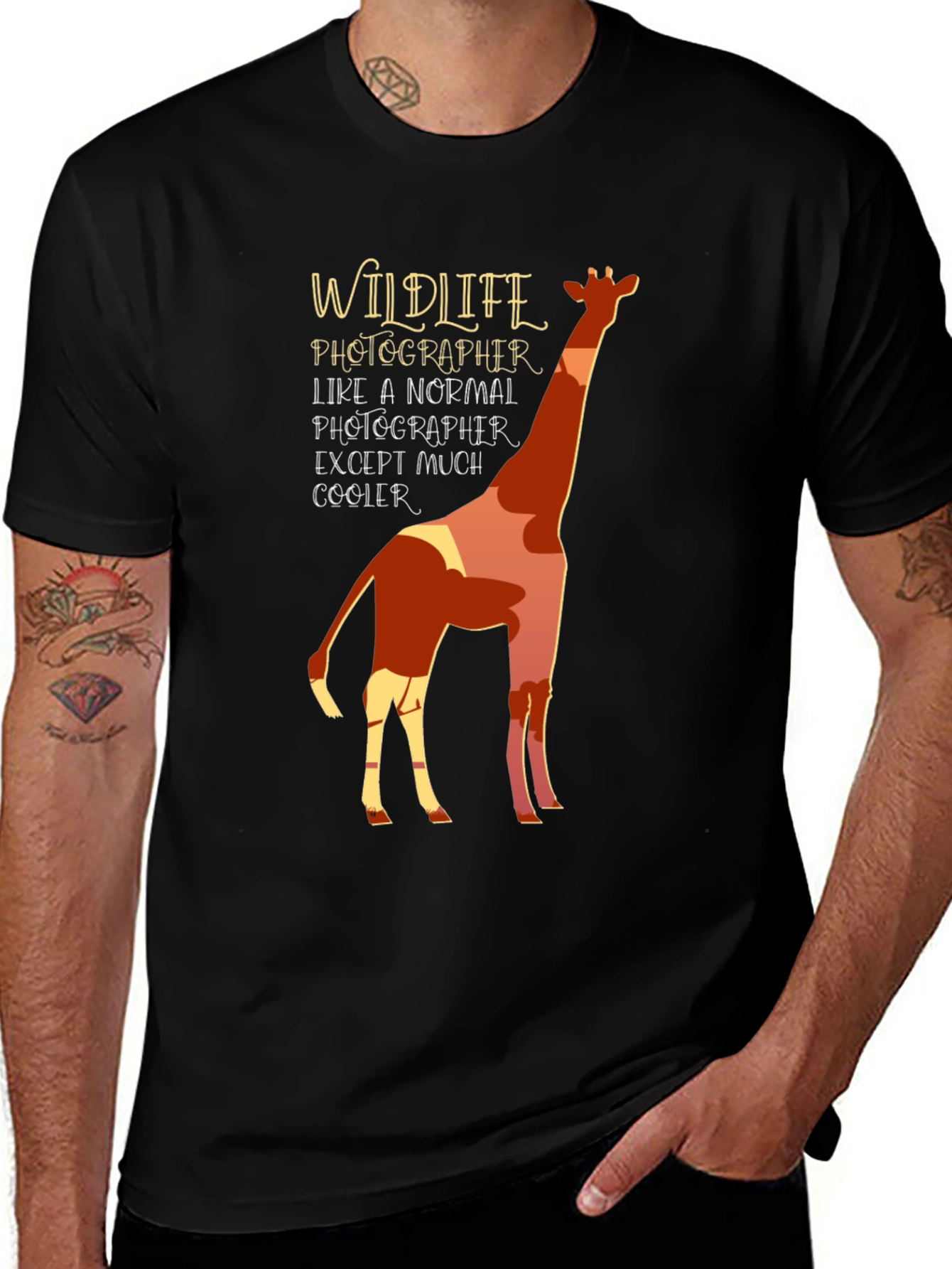 Wildlife Photographer Giraffe Graphic Tee