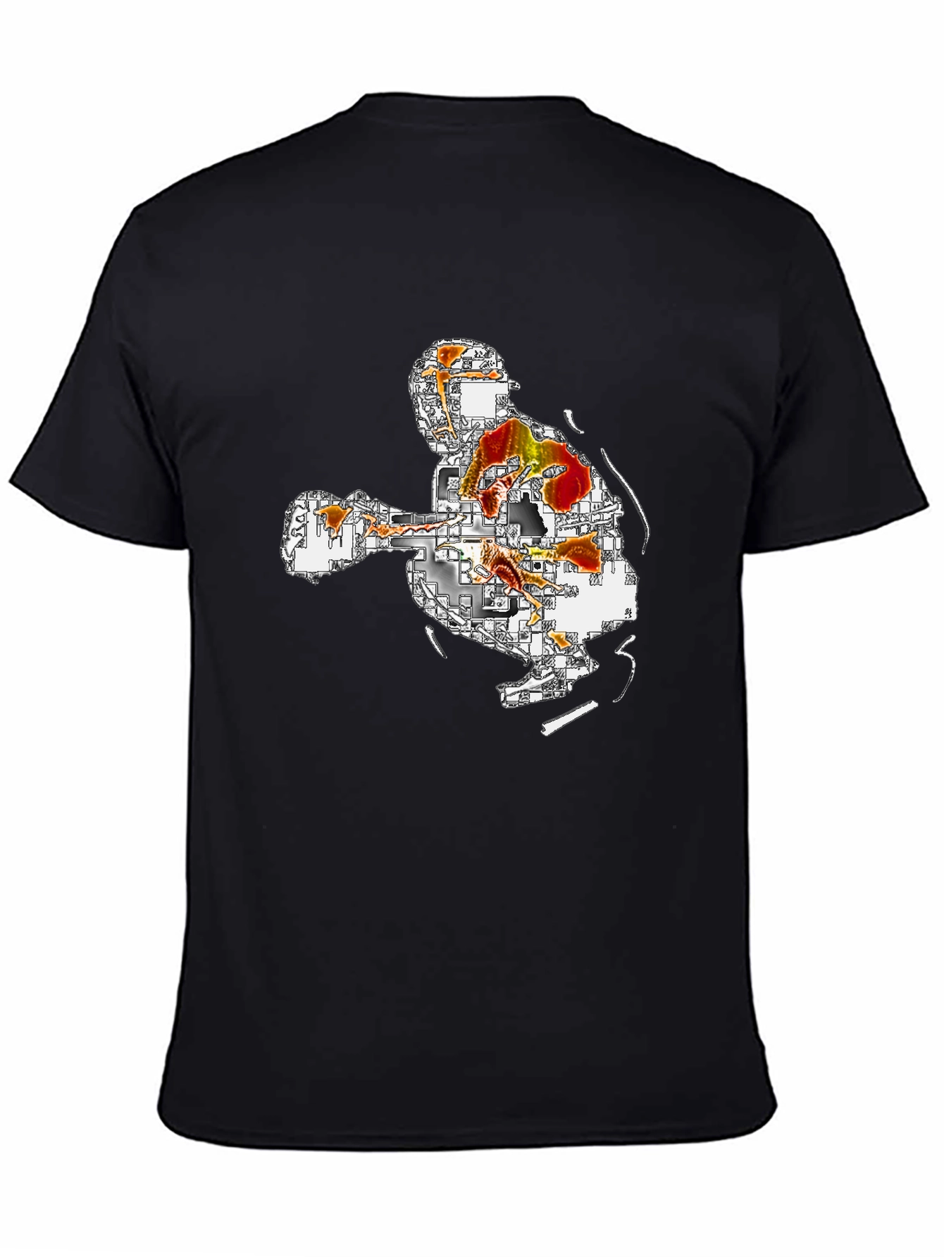 Abstract Art Graphic Tee - Black Casual T-Shirt