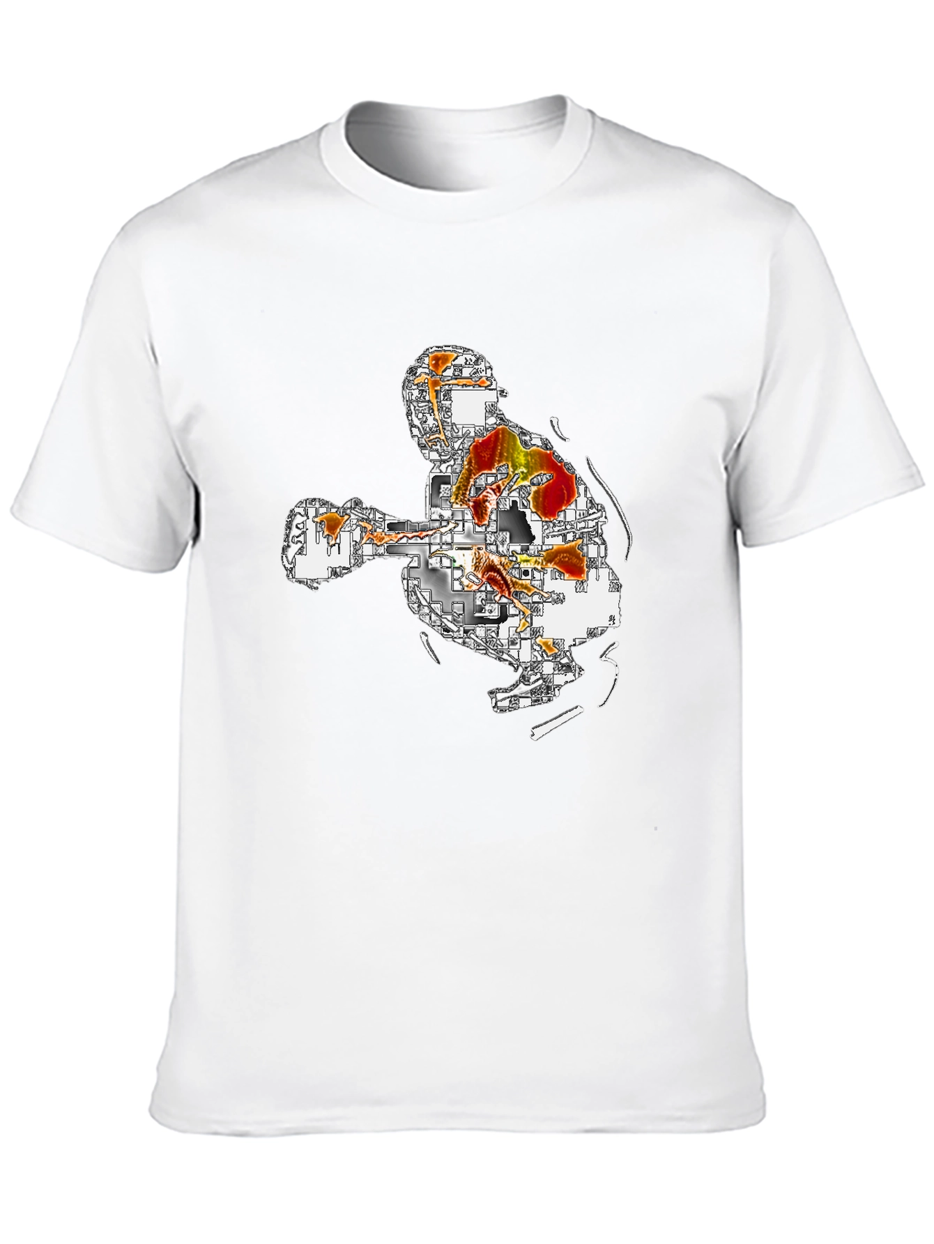 Abstract Art Graphic Tee - Black Casual T-Shirt