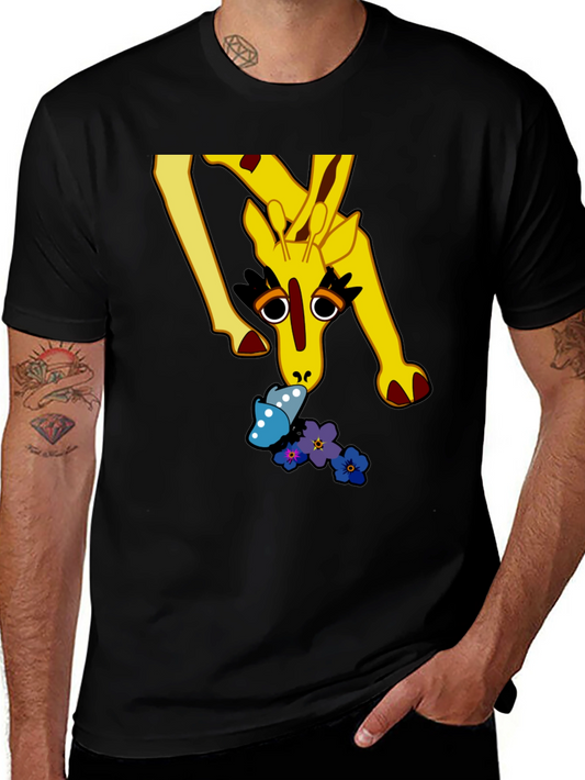 Giraffe & Butterfly Graphic Tee - Unique Design