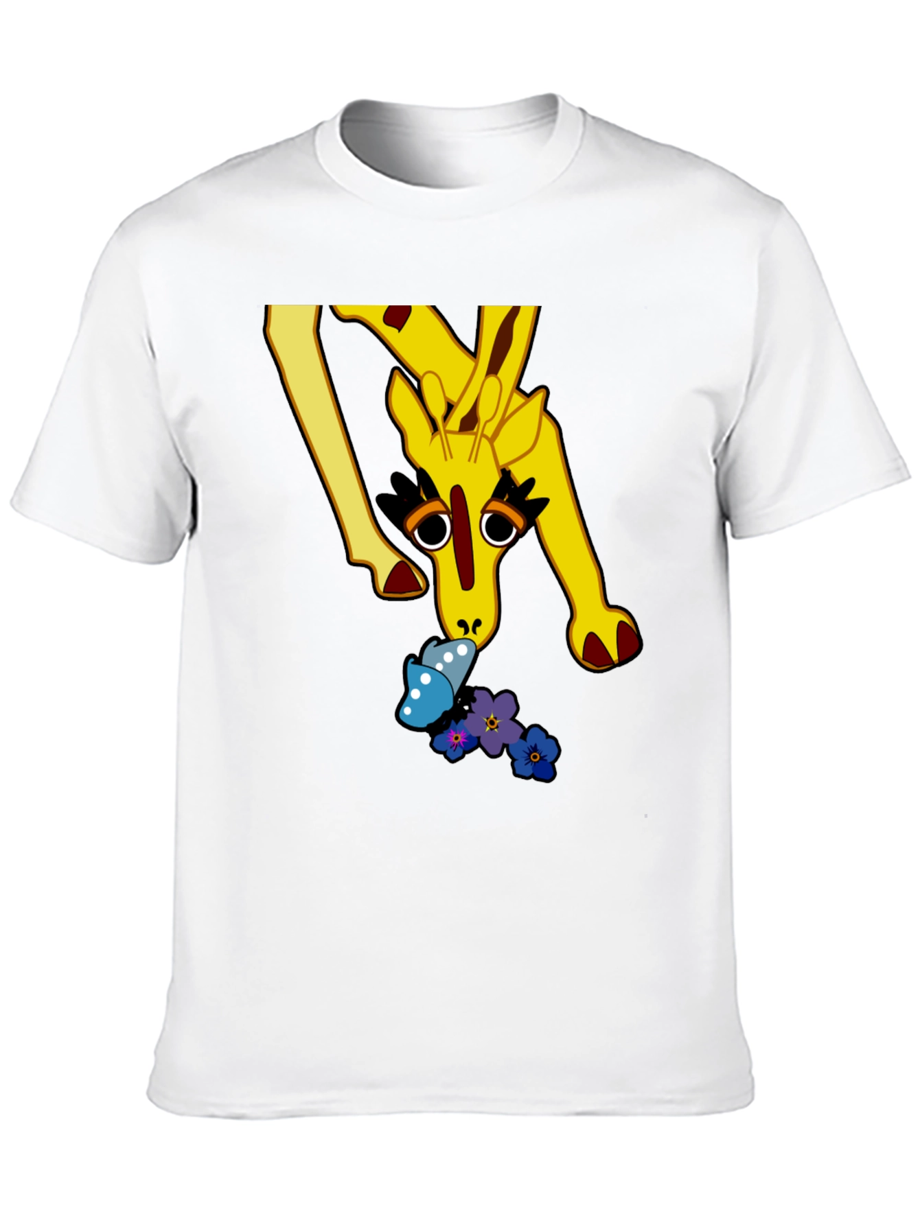 Giraffe & Butterfly Graphic Tee - Unique Design