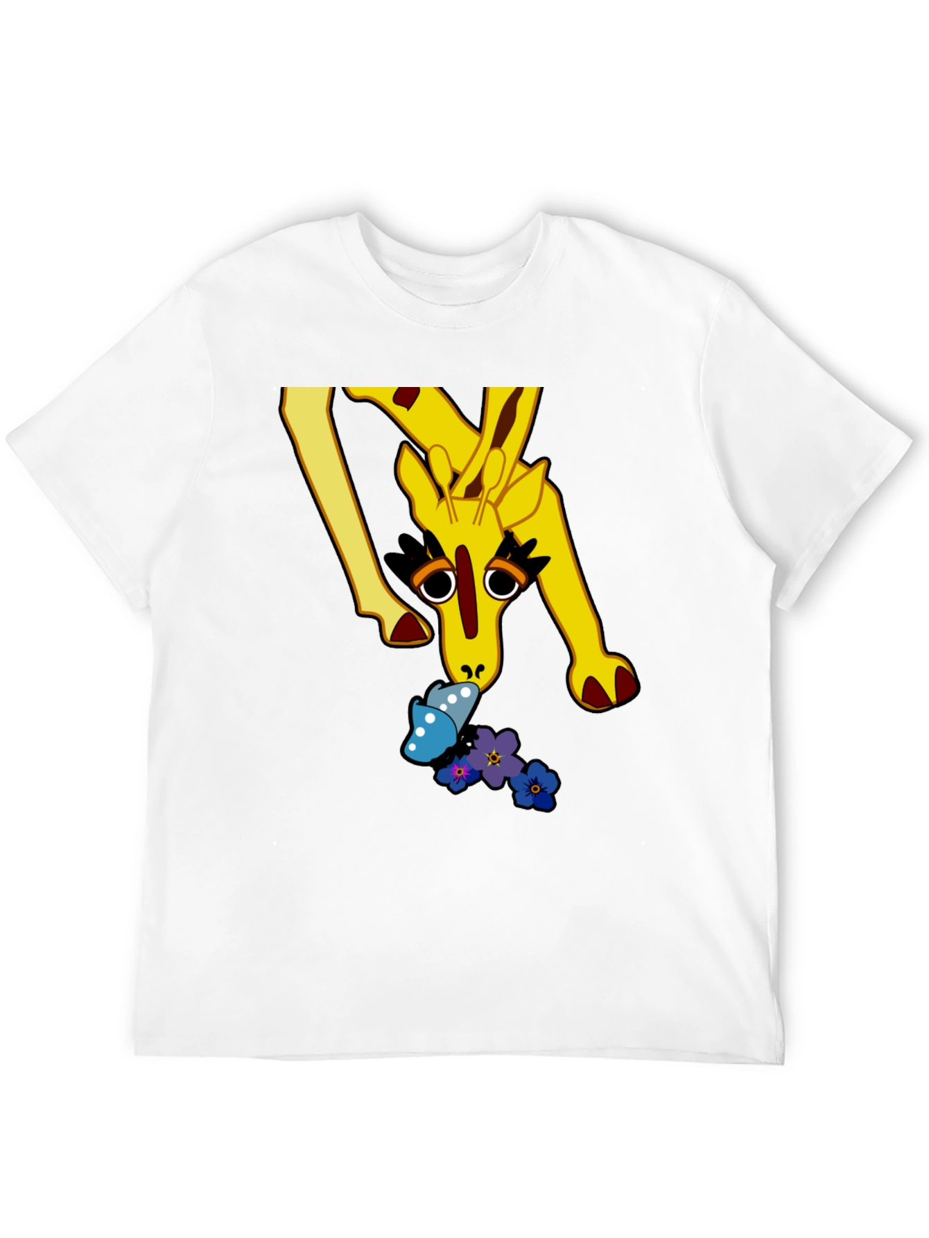 Giraffe & Butterfly Graphic Tee - Unique Design