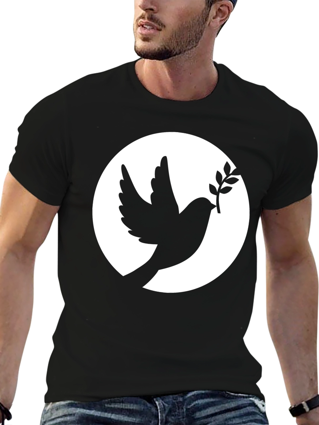 Dove Peace Symbol Black T-Shirt