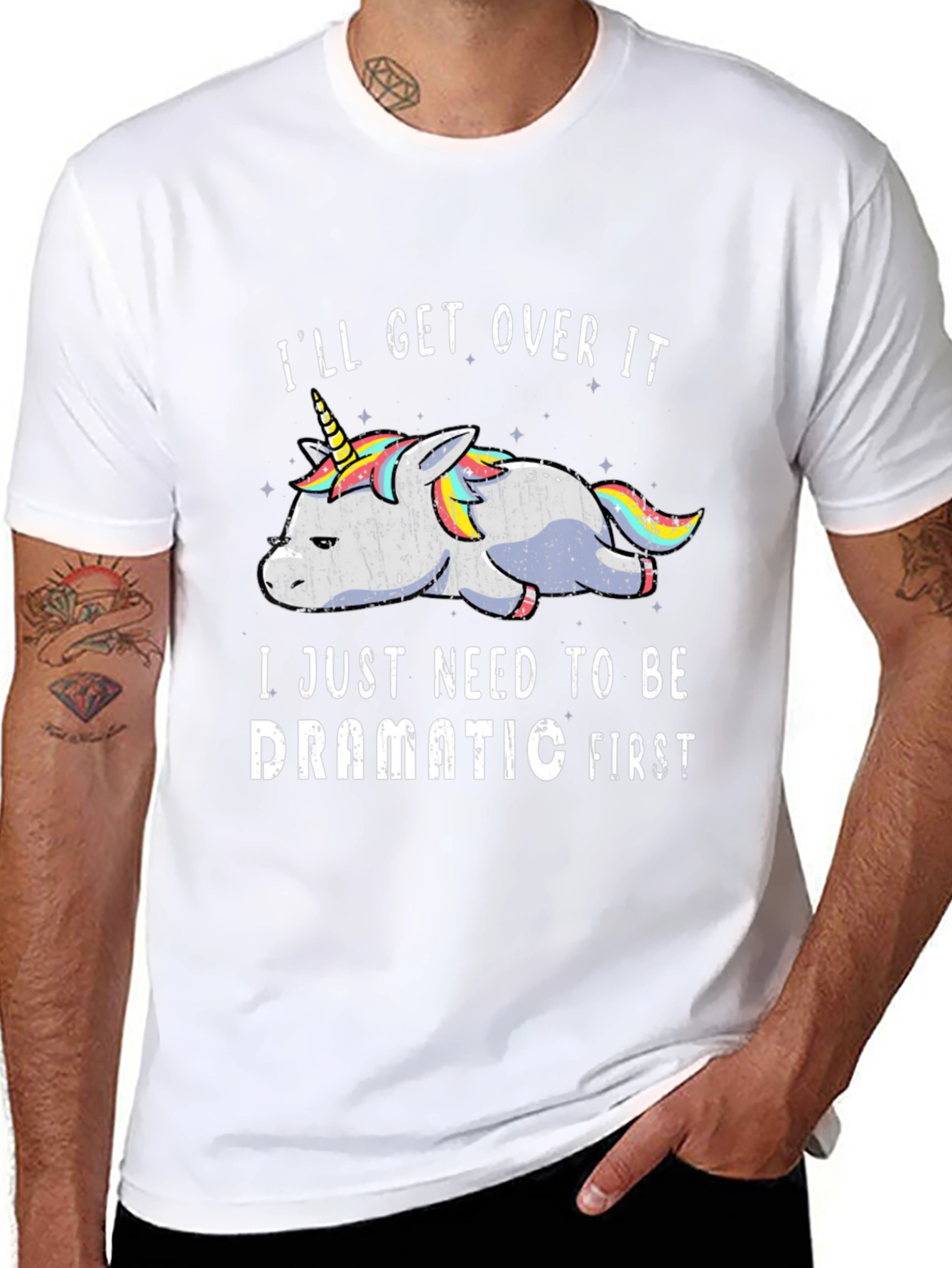 Dramatic Unicorn Graphic T-Shirt