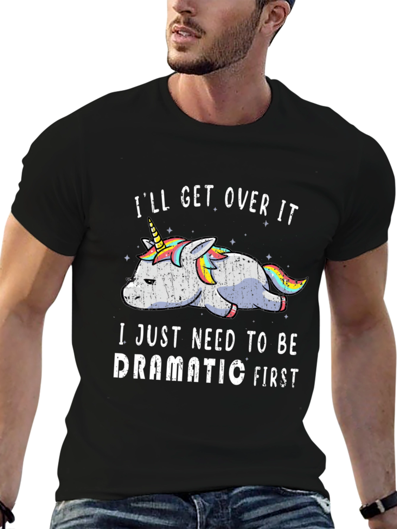 Dramatic Unicorn Graphic T-Shirt
