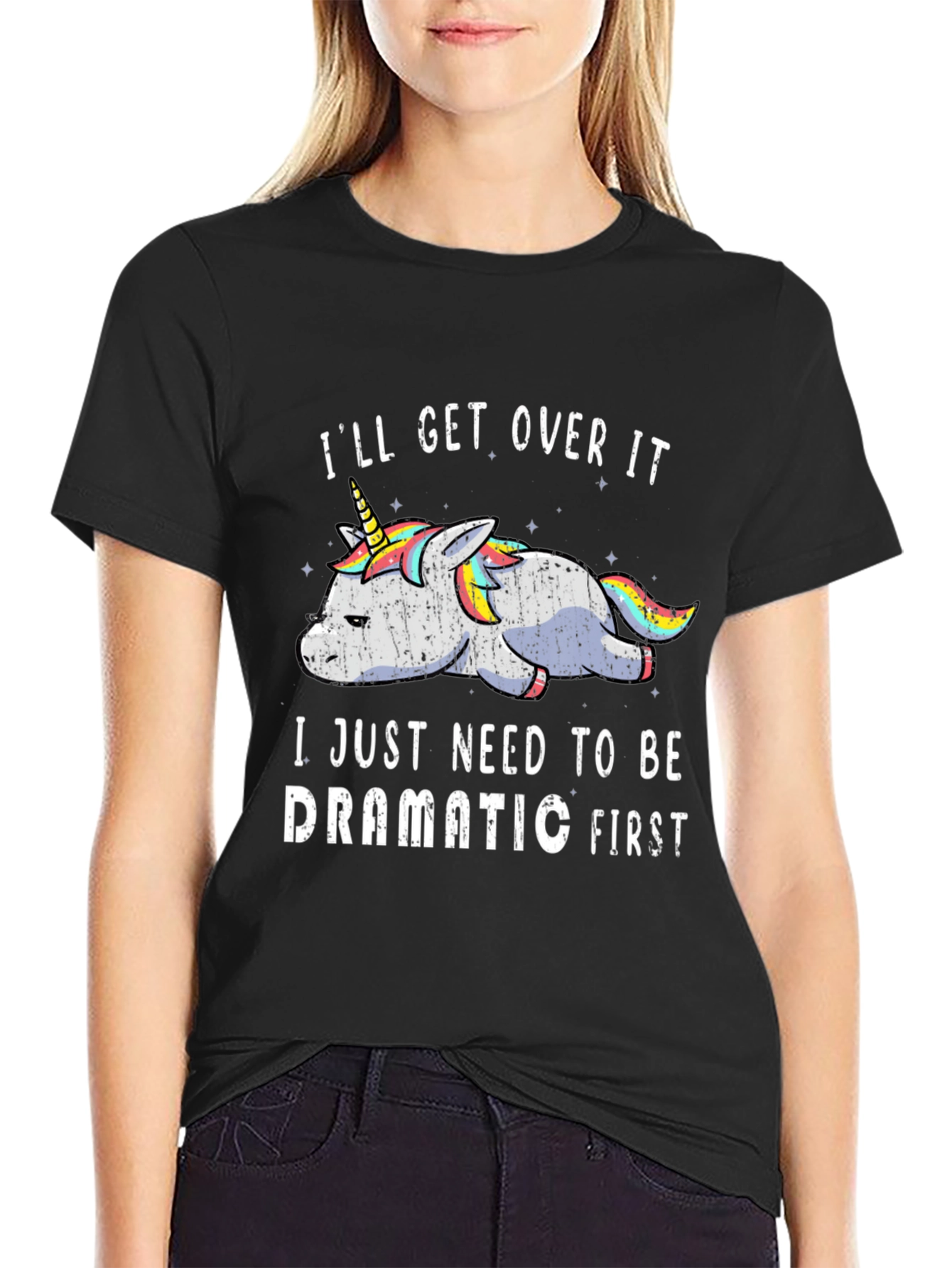 Dramatic Unicorn Graphic T-Shirt