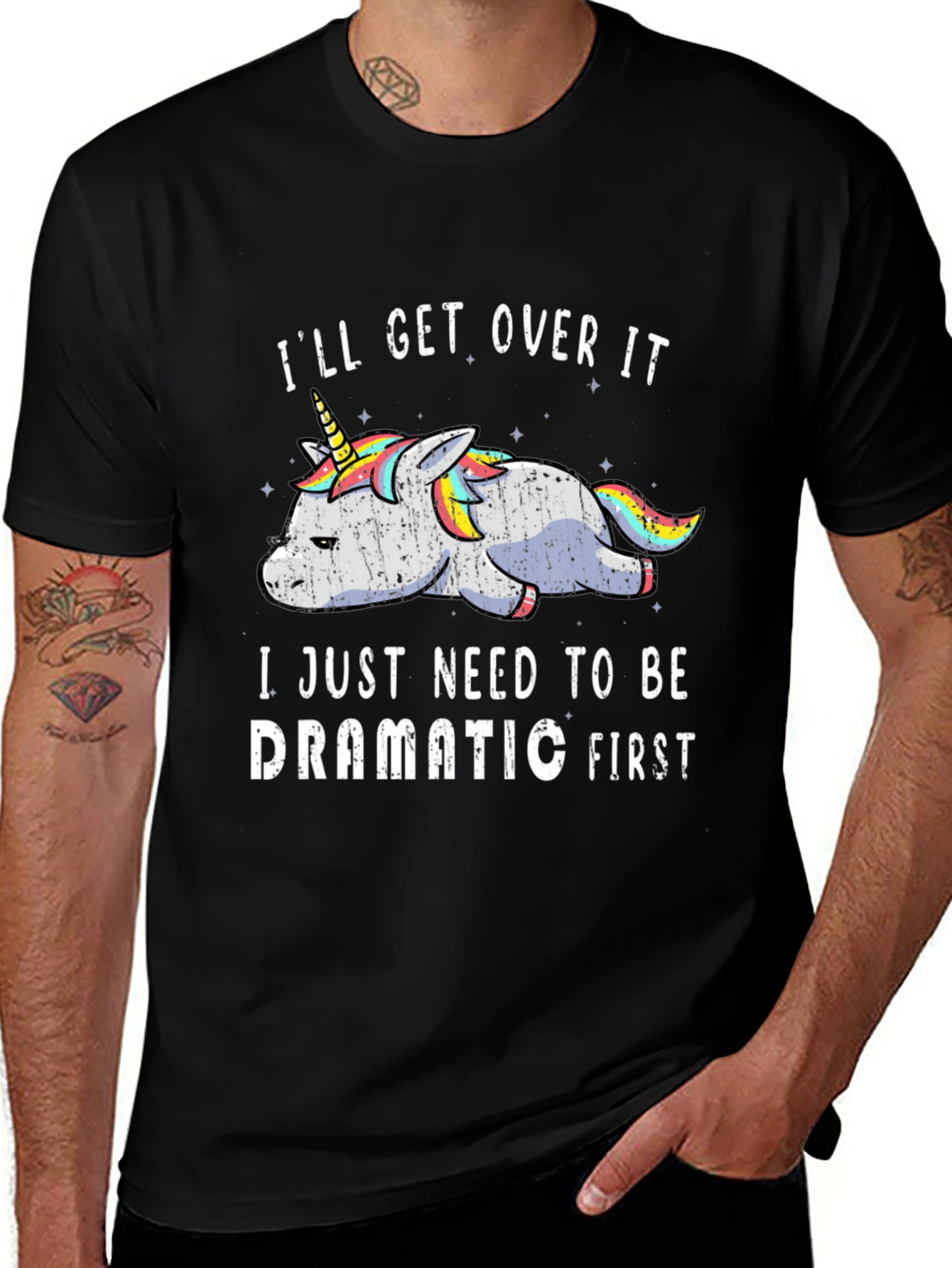 Dramatic Unicorn Graphic T-Shirt