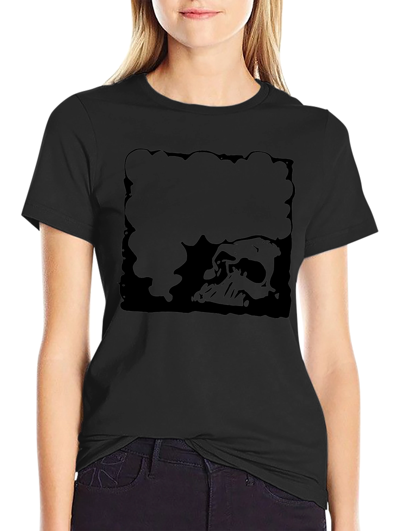 Mens Black Skull Graphic T-Shirt