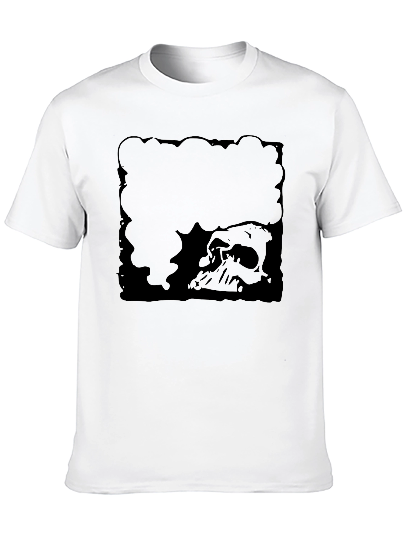 Mens Black Skull Graphic T-Shirt