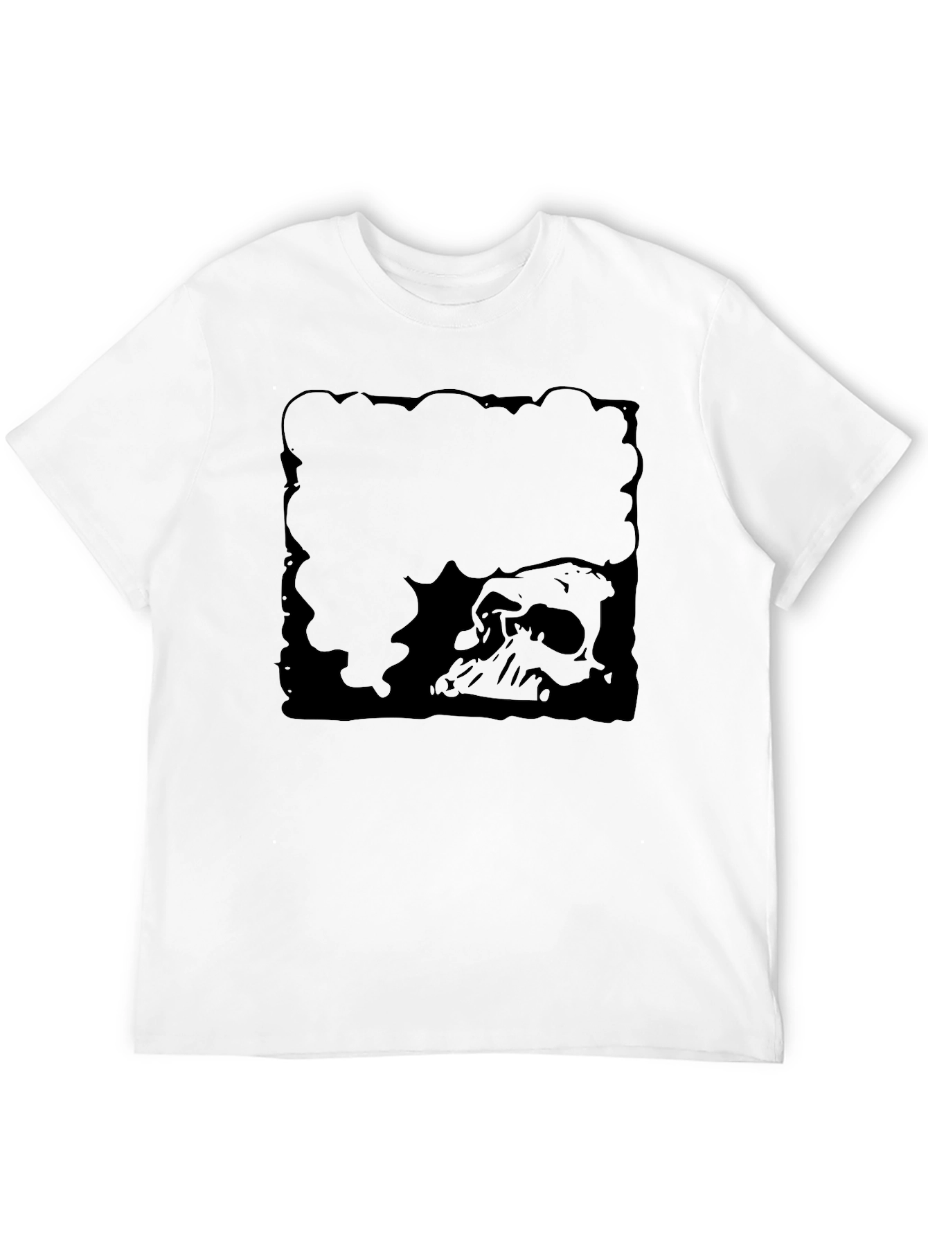 Mens Black Skull Graphic T-Shirt