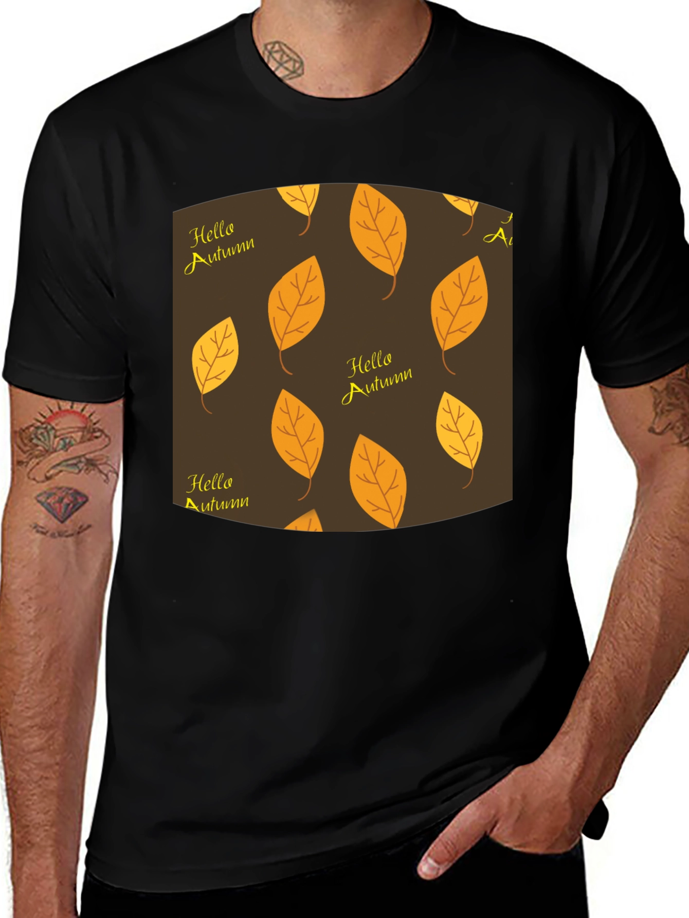 Autumn Leaves Graphic Tee - Hello Autumn