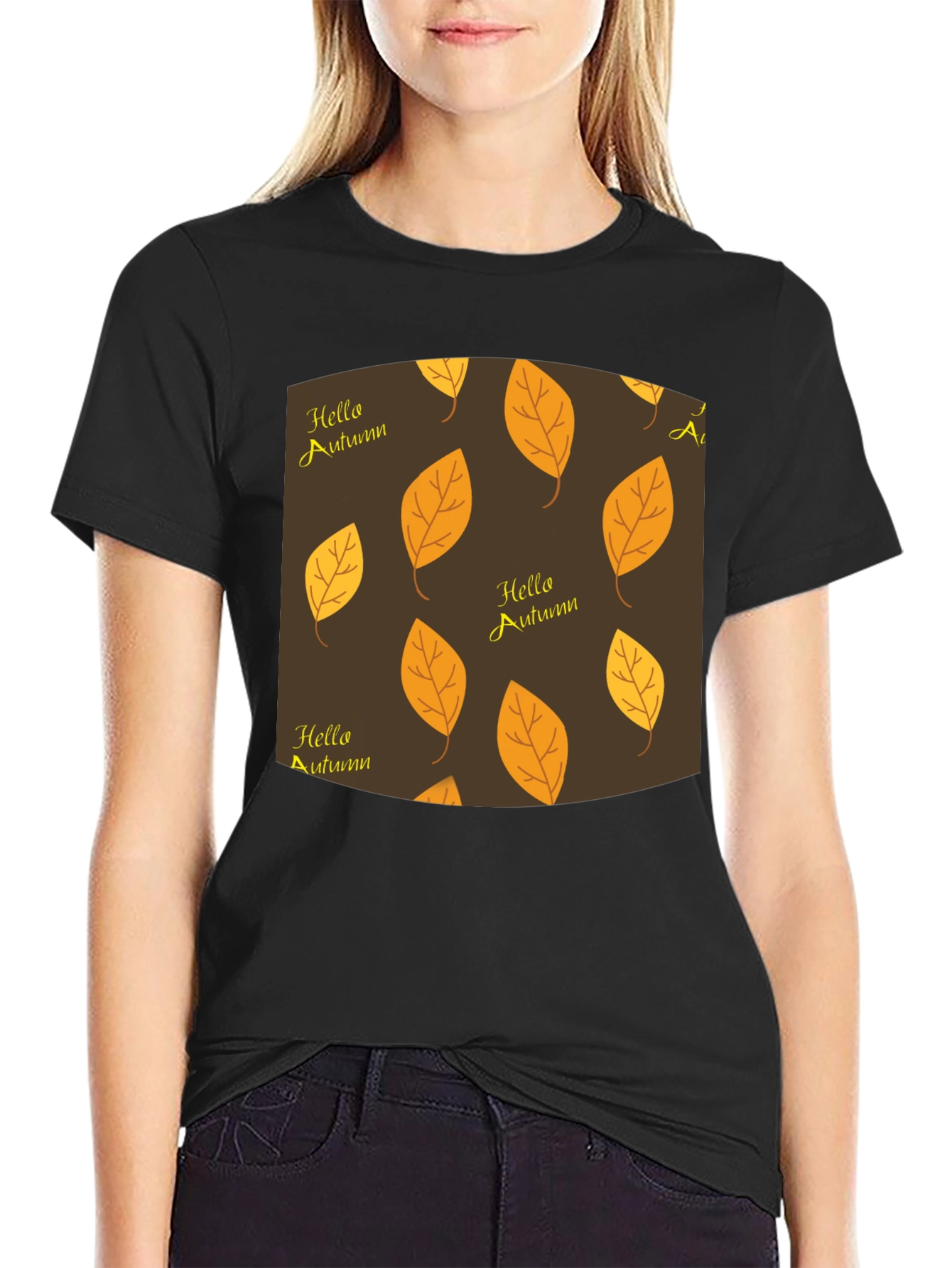 Autumn Leaves Graphic Tee - Hello Autumn
