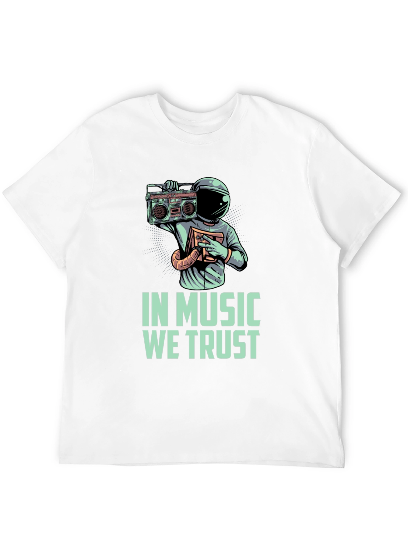 In Music We Trust T-Shirt Astronaut with Boombox