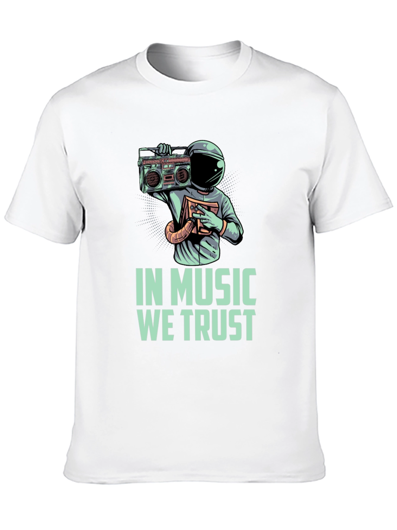 In Music We Trust T-Shirt Astronaut with Boombox