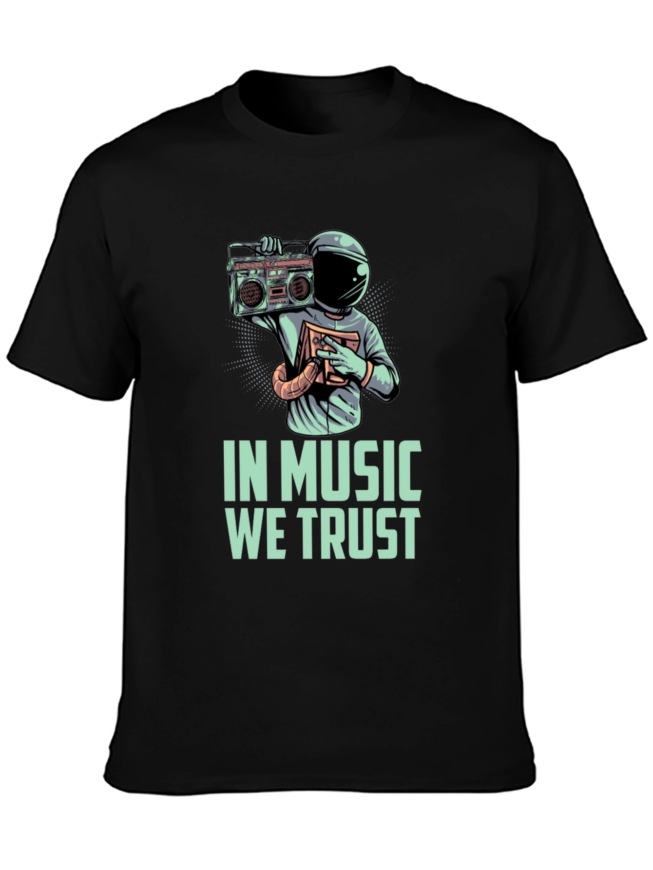 In Music We Trust T-Shirt Astronaut with Boombox