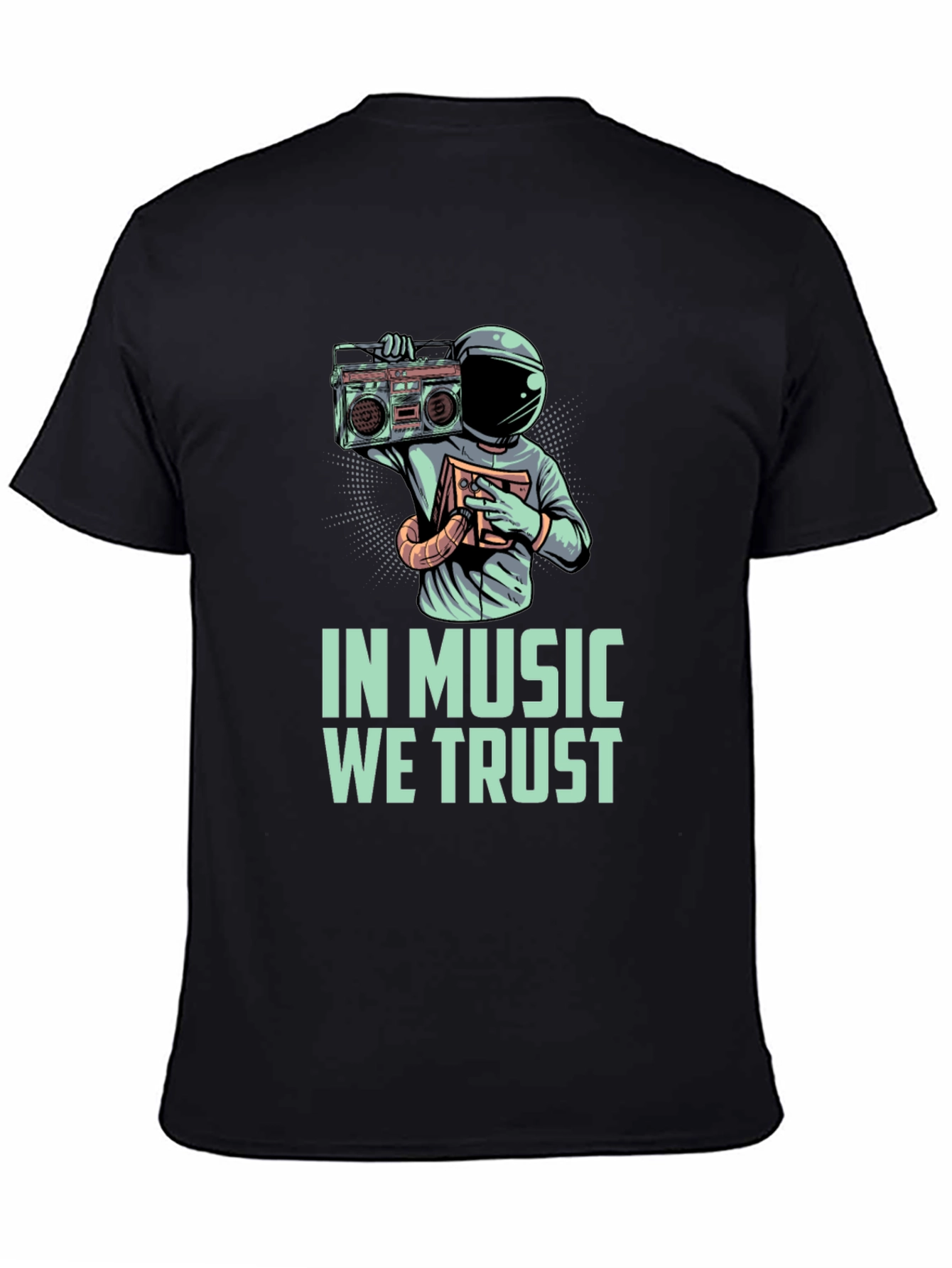 In Music We Trust T-Shirt Astronaut with Boombox