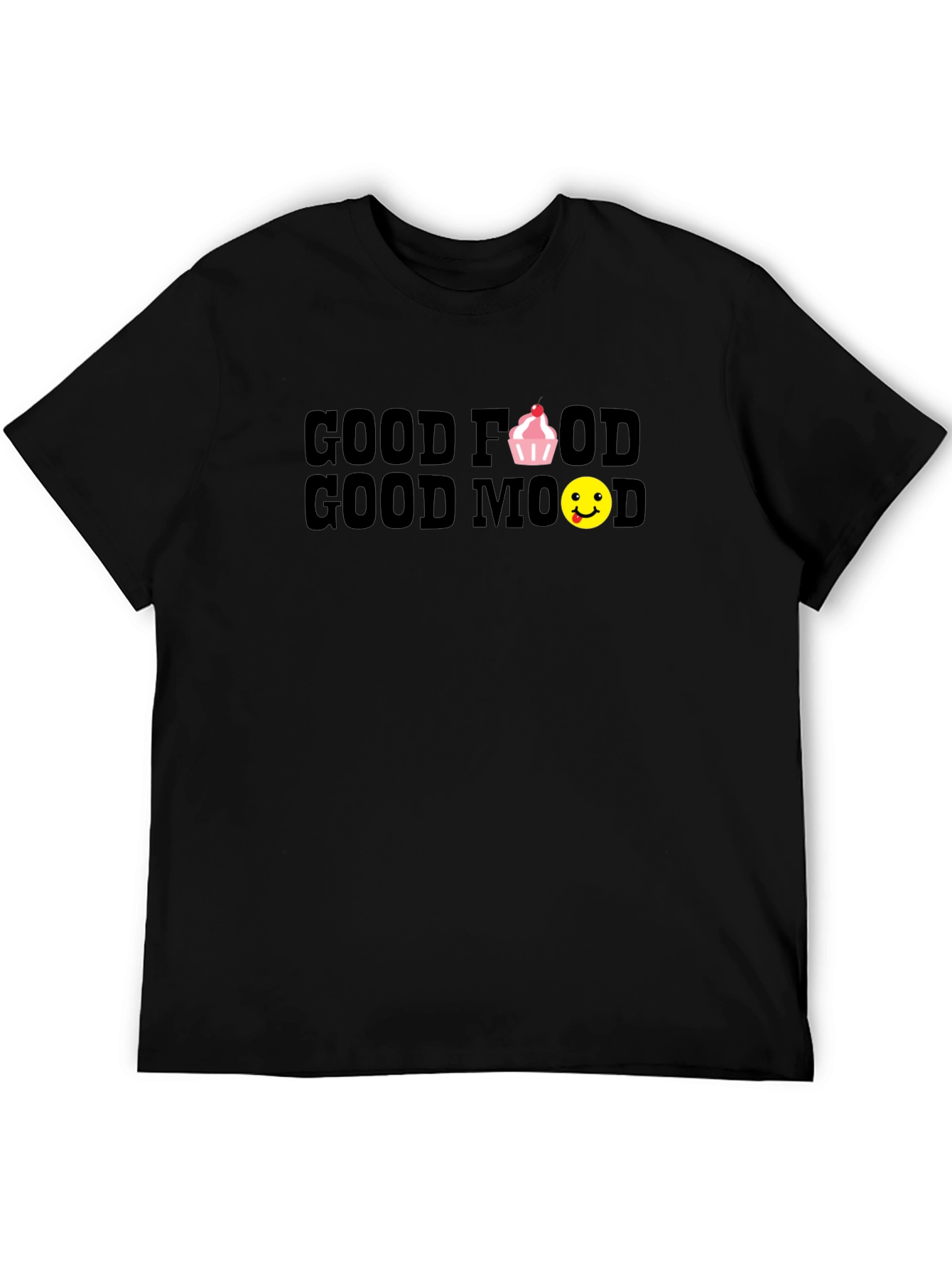Good Food Good Mood Black T-Shirt