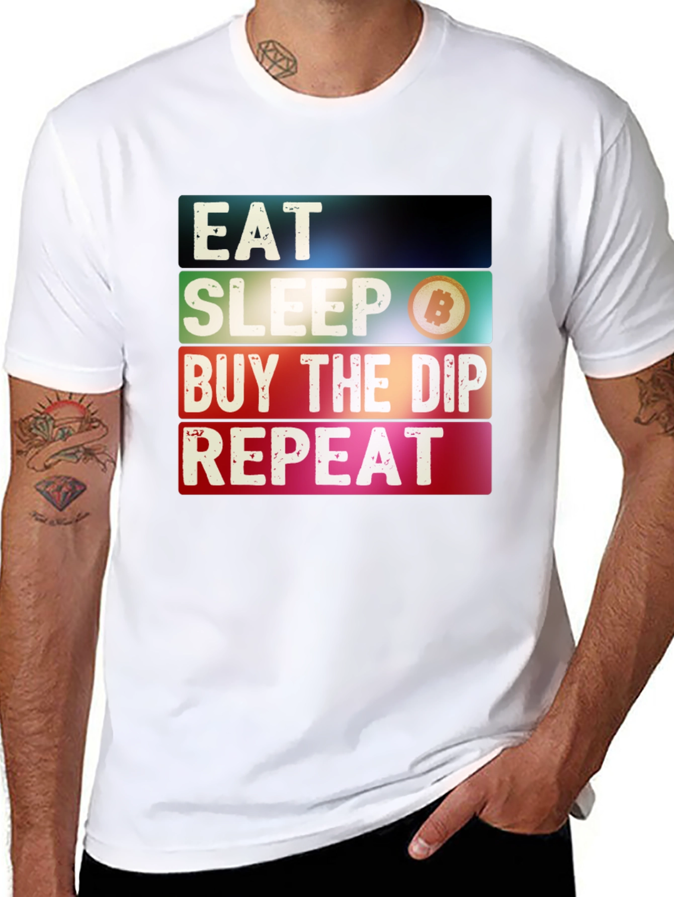 Eat Sleep Buy The Dip Repeat Bitcoin Crypto T-Shirt