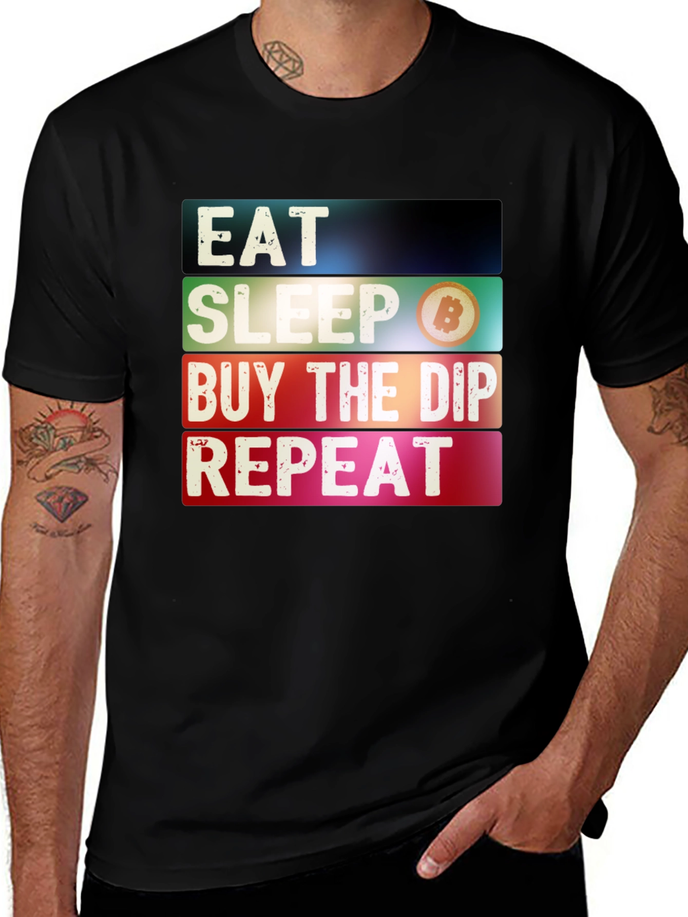 Eat Sleep Buy The Dip Repeat Bitcoin Crypto T-Shirt