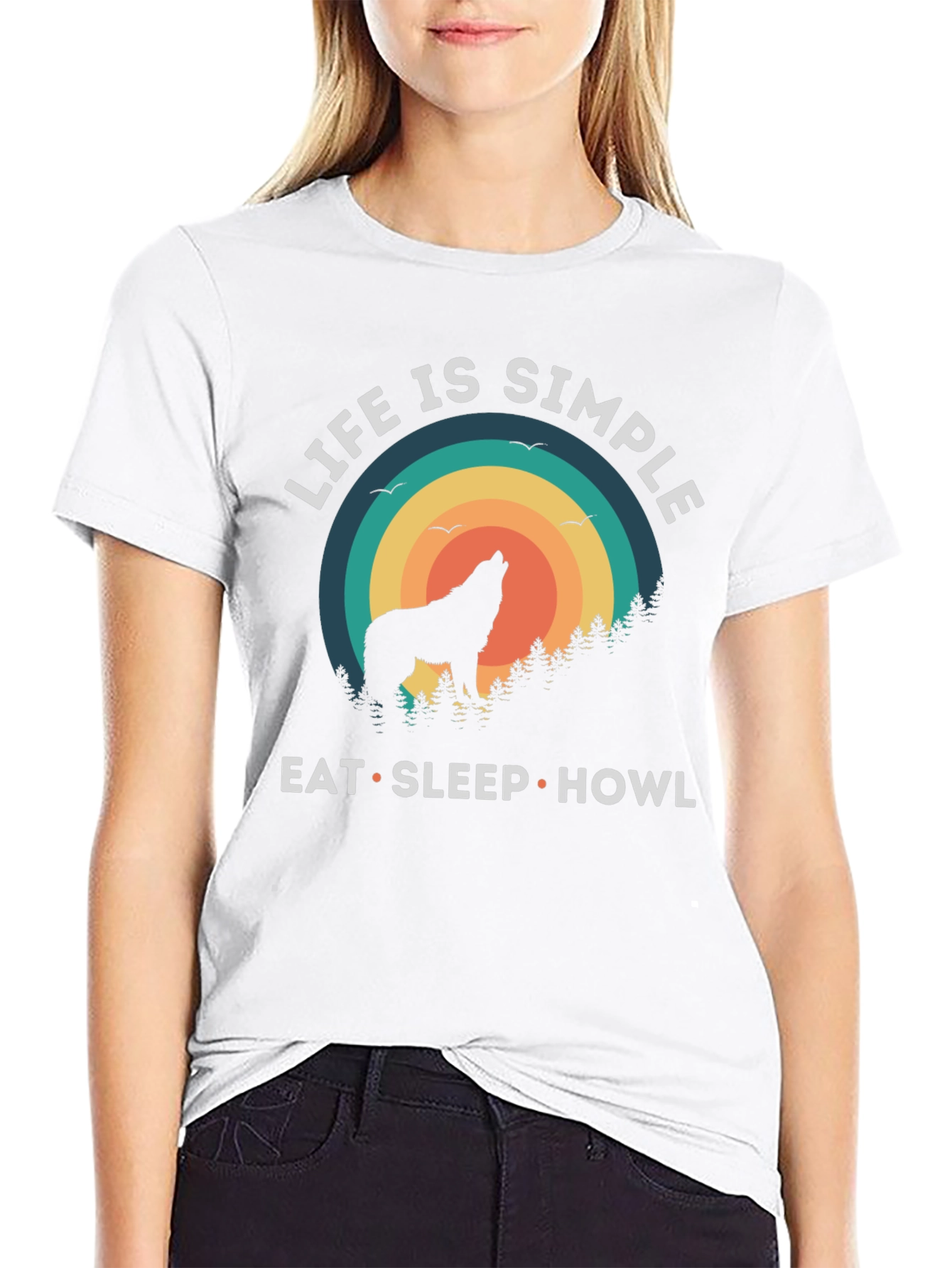 Life is Simple Wolf Howl T-Shirt