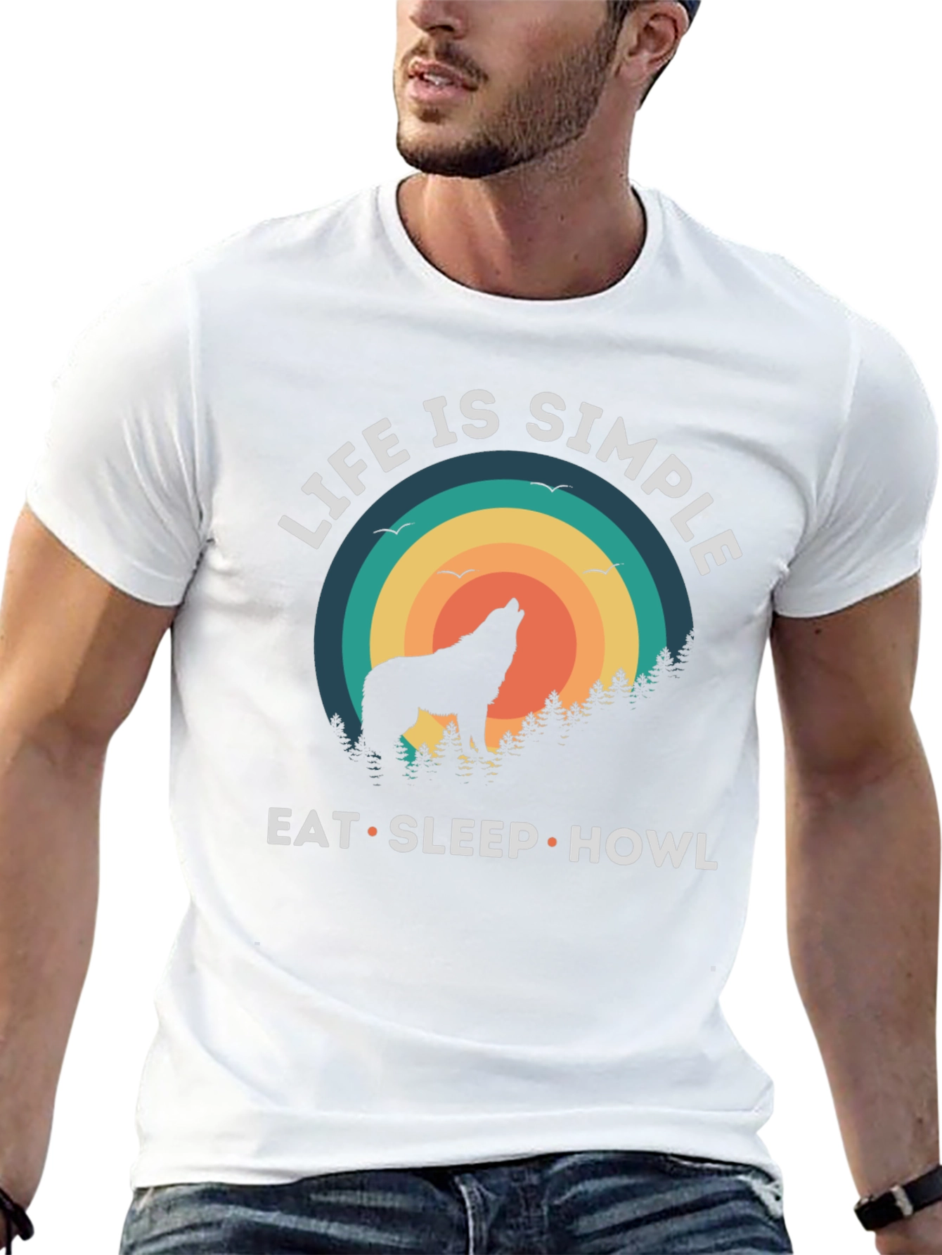 Life is Simple Wolf Howl T-Shirt