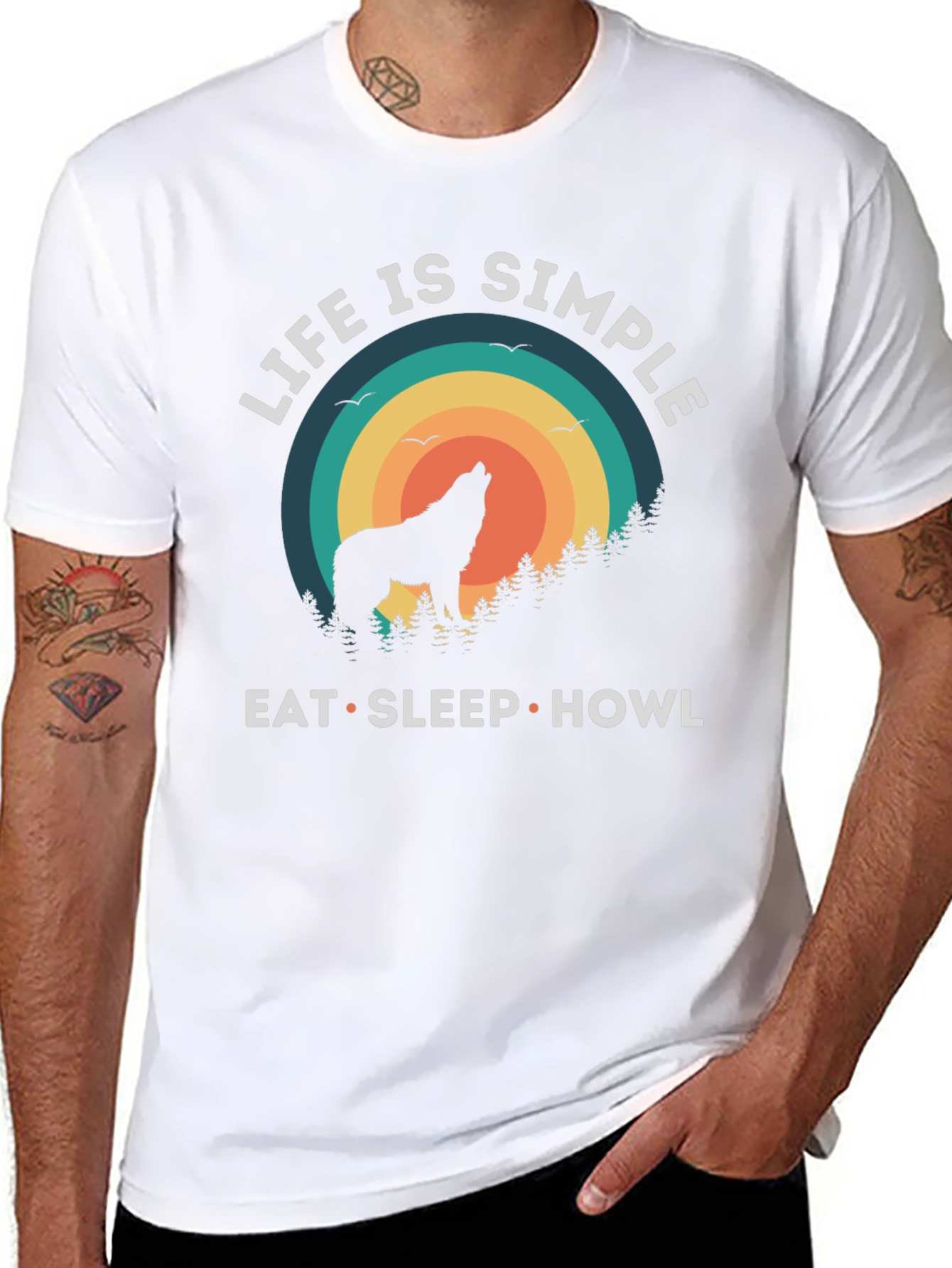 Life is Simple Wolf Howl T-Shirt