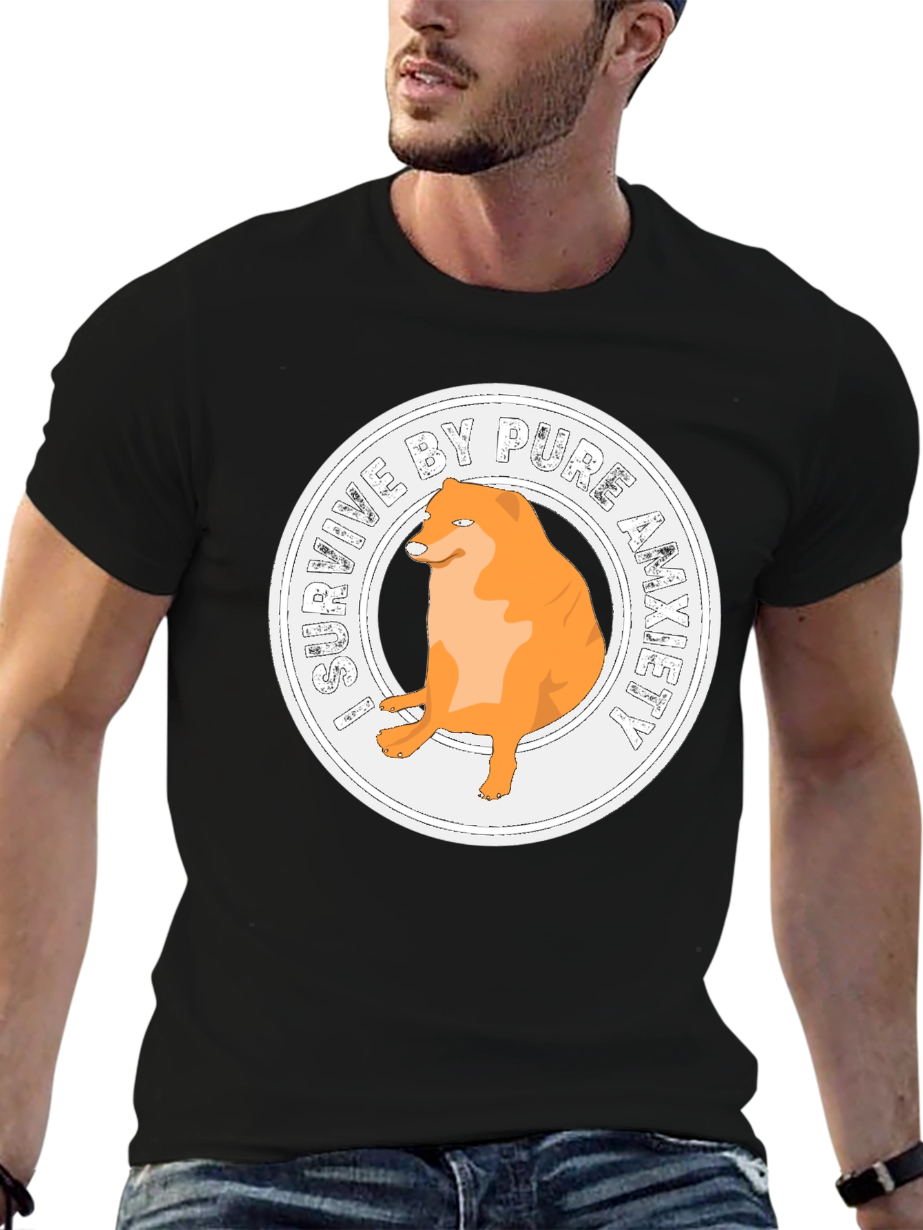 Anxiety Doge T-Shirt - Meme Humor Tee