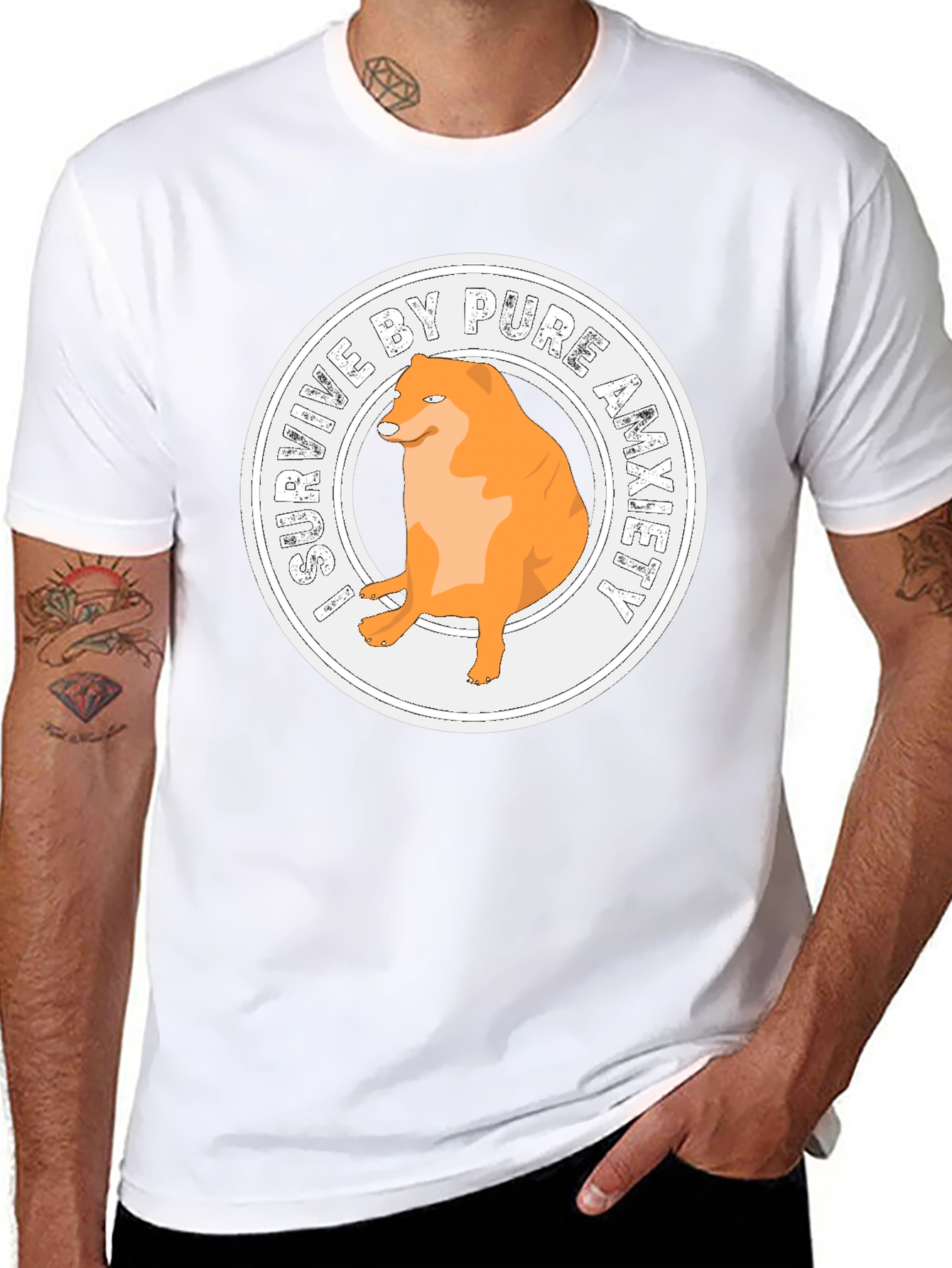 Anxiety Doge T-Shirt - Meme Humor Tee