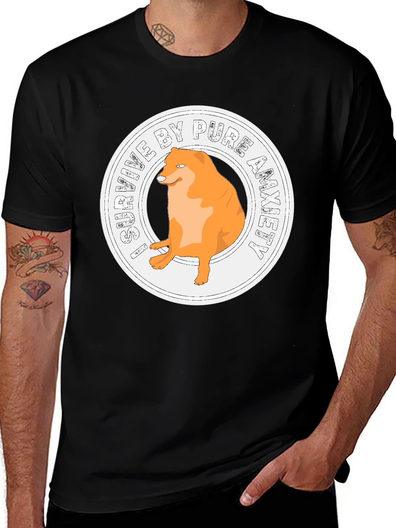 Anxiety Doge T-Shirt - Meme Humor Tee