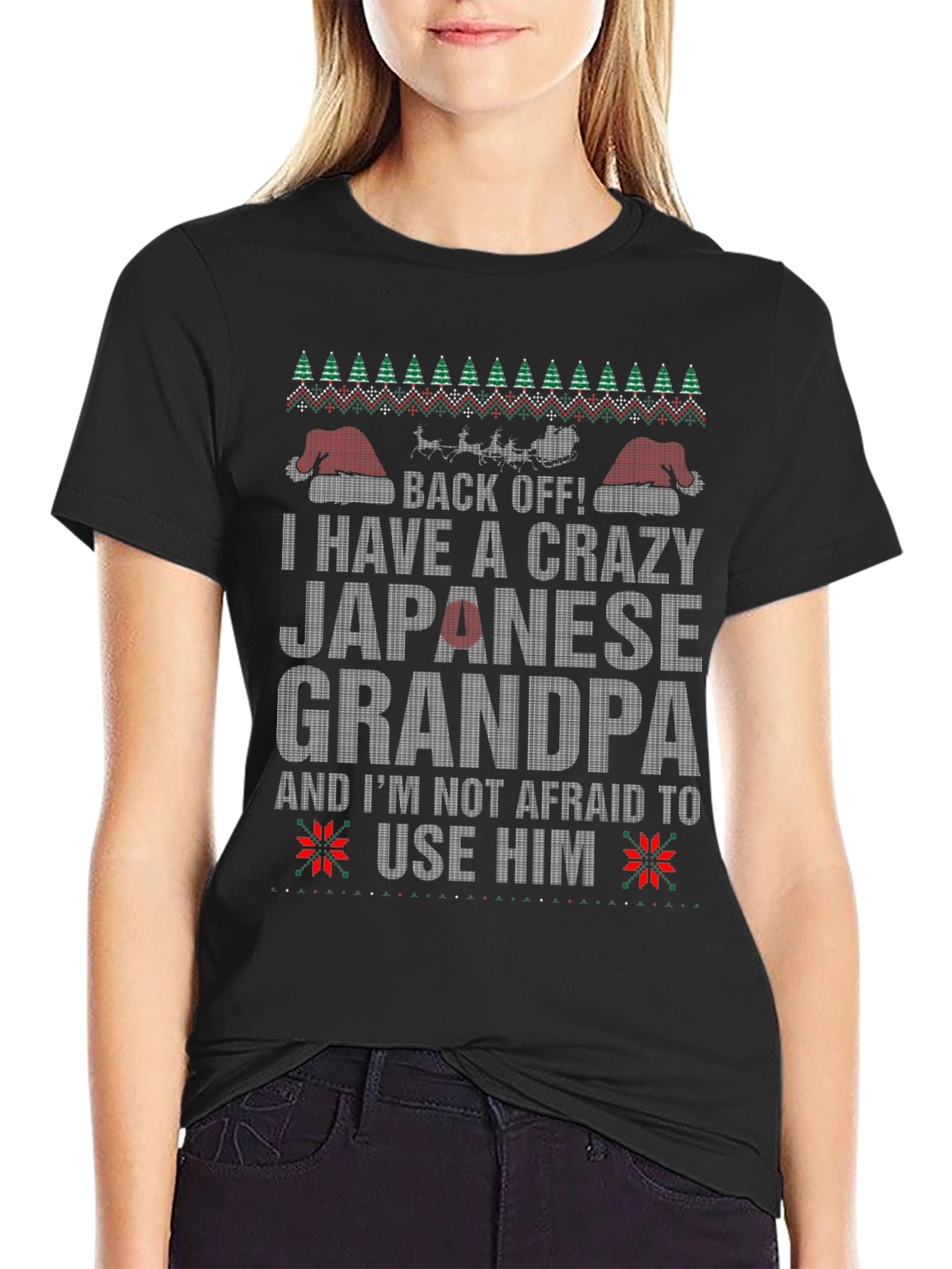 Crazy Japanese Grandpa Christmas T-Shirt