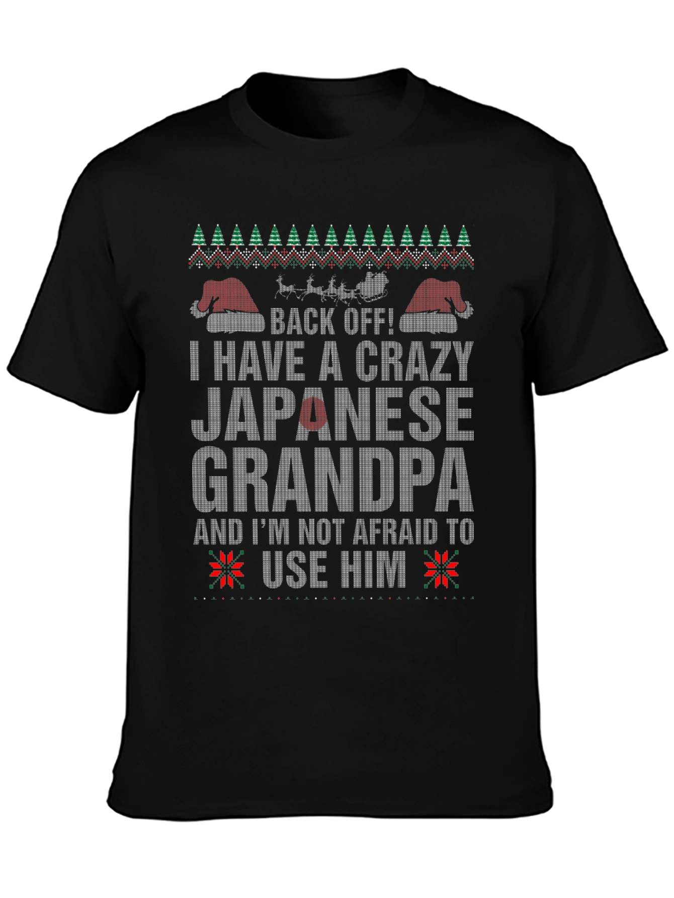 Crazy Japanese Grandpa Christmas T-Shirt