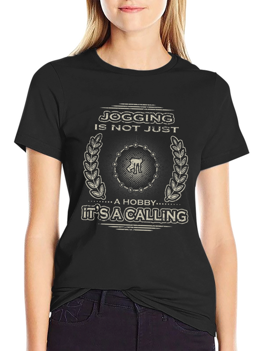 Jogging is a Calling Black Graphic T-Shirt
