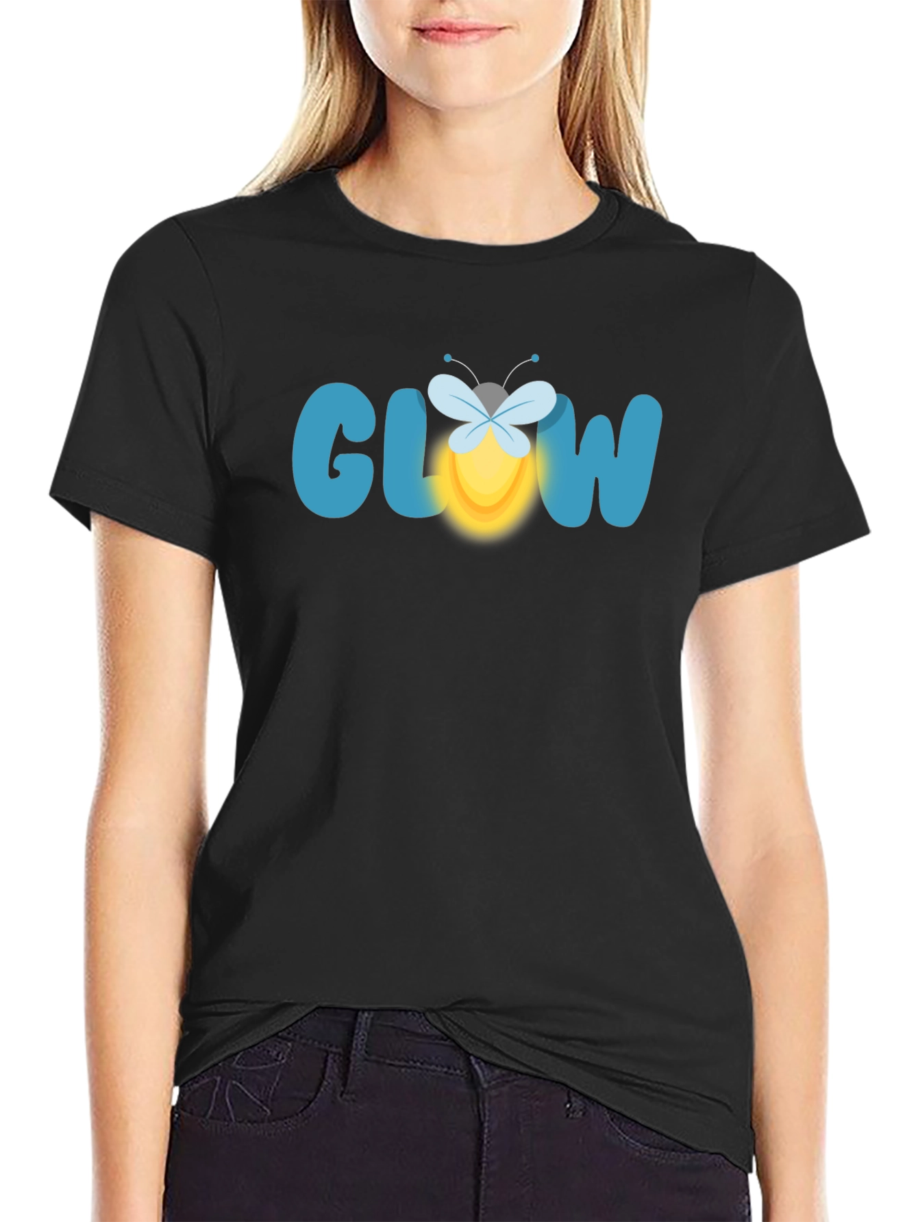 Glow Firefly Graphic Tee - Black