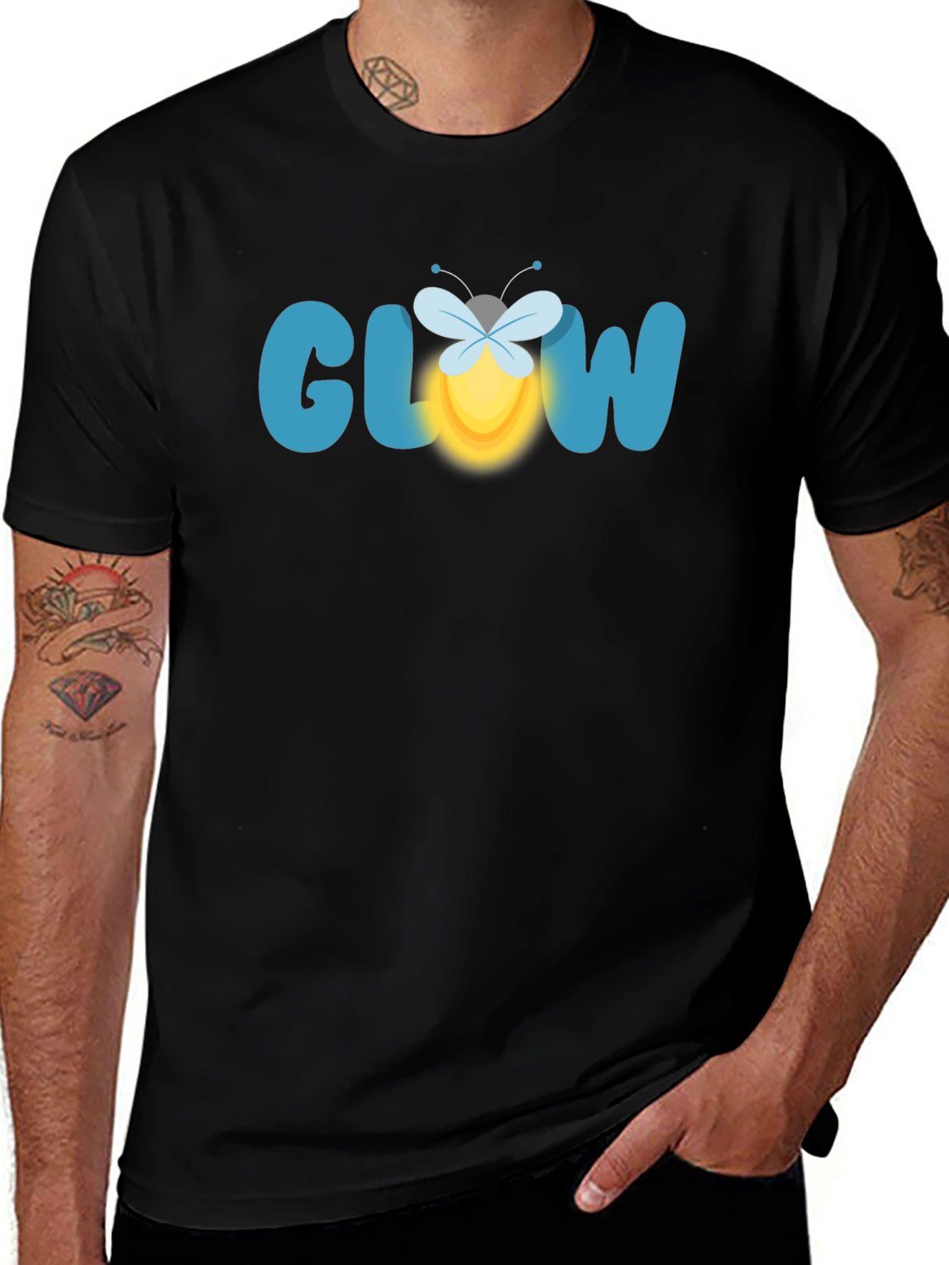 Glow Firefly Graphic Tee - Black