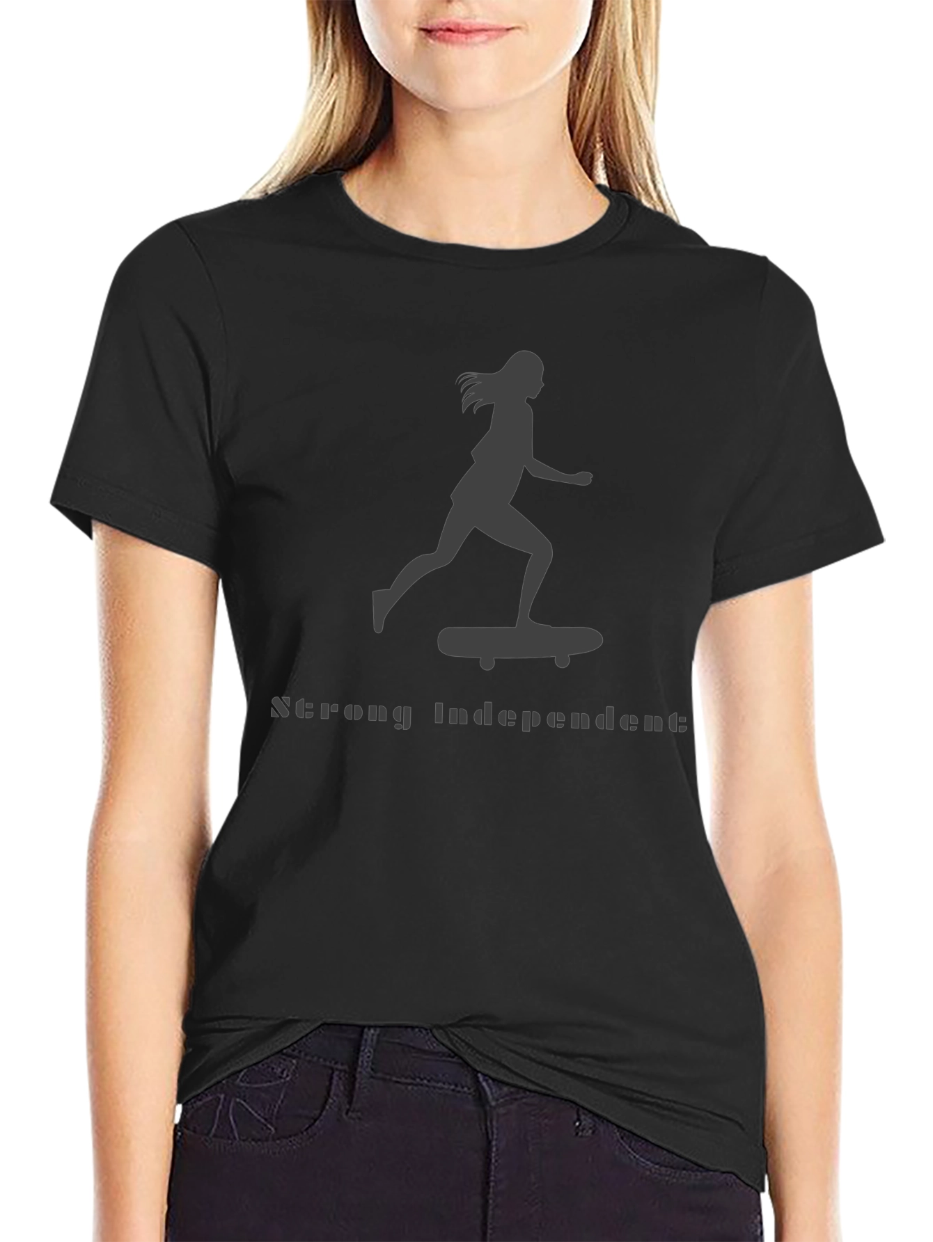 Strong Independent Woman Skateboarder Graphic Tee