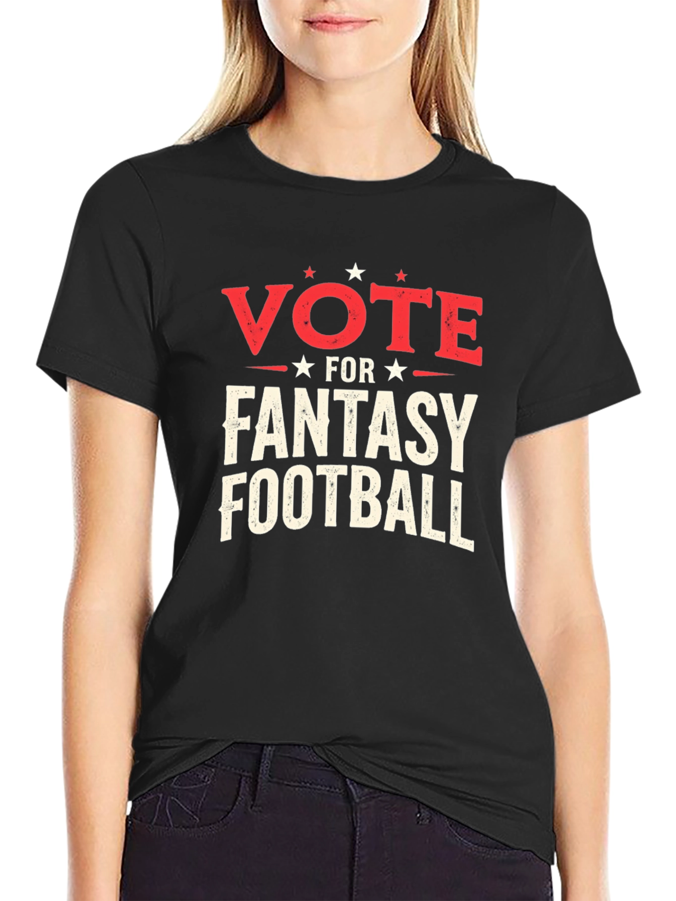 Vote Fantasy Football Black Graphic T-Shirt