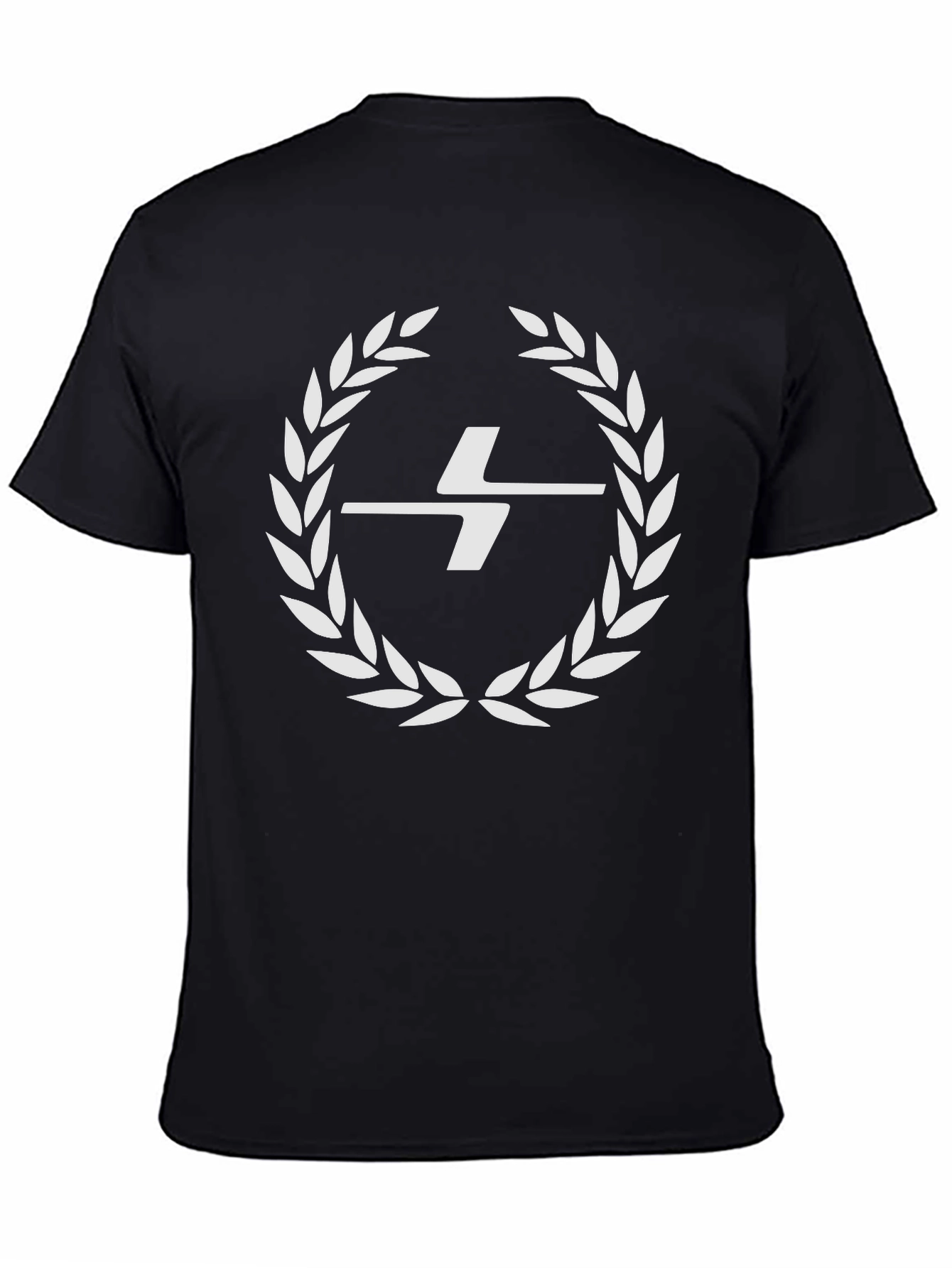Graphic Tee: Laurel Wreath & Abstract Logo - Black