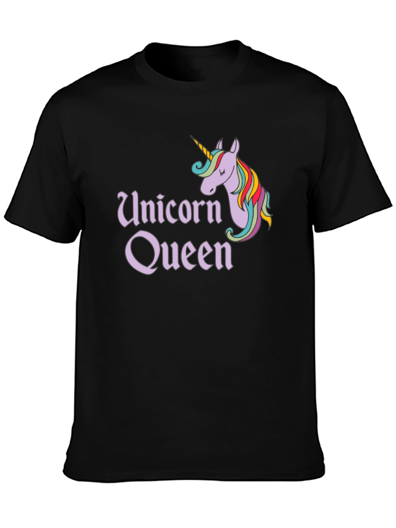 Unicorn Queen Black Graphic Tee