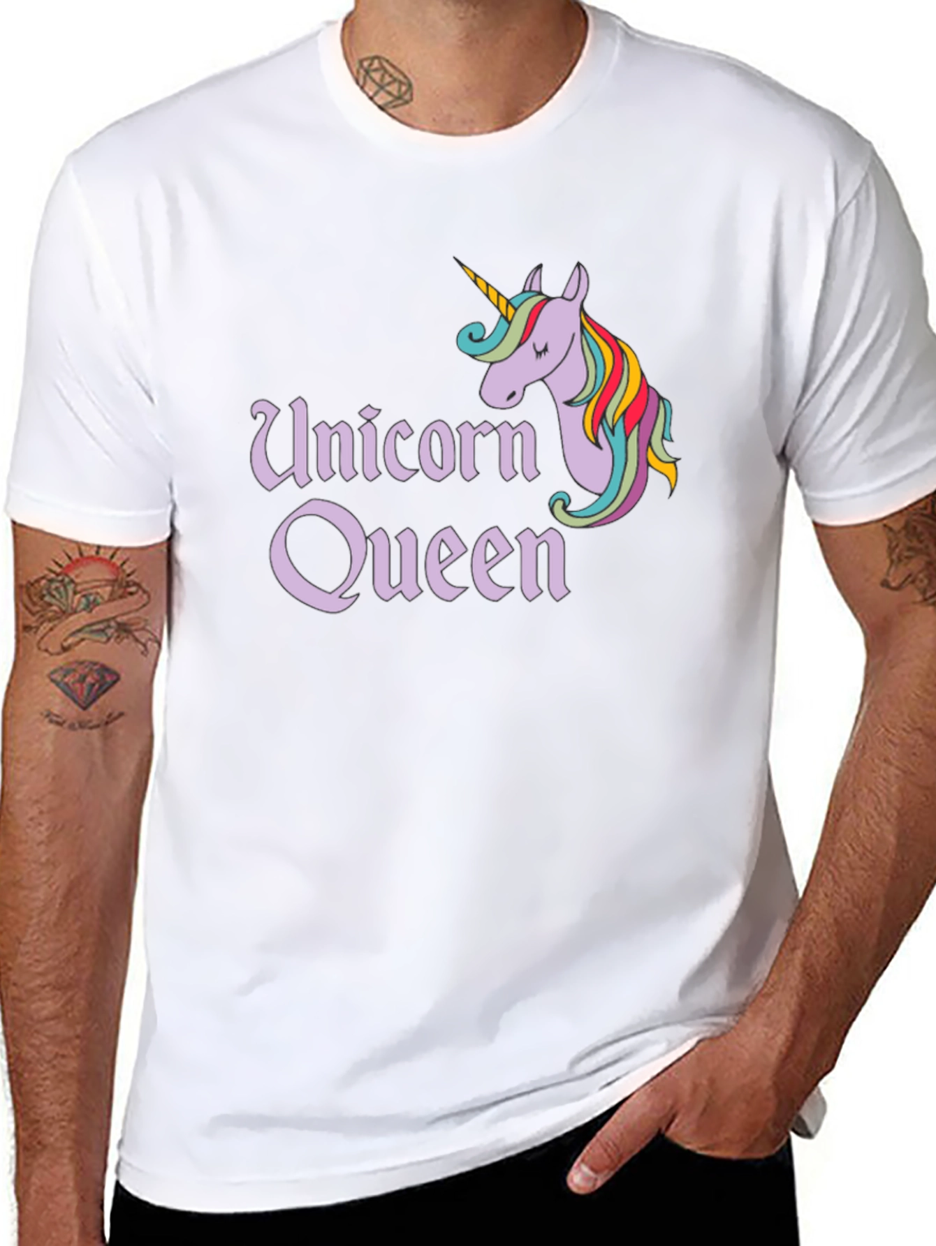 Unicorn Queen Black Graphic Tee