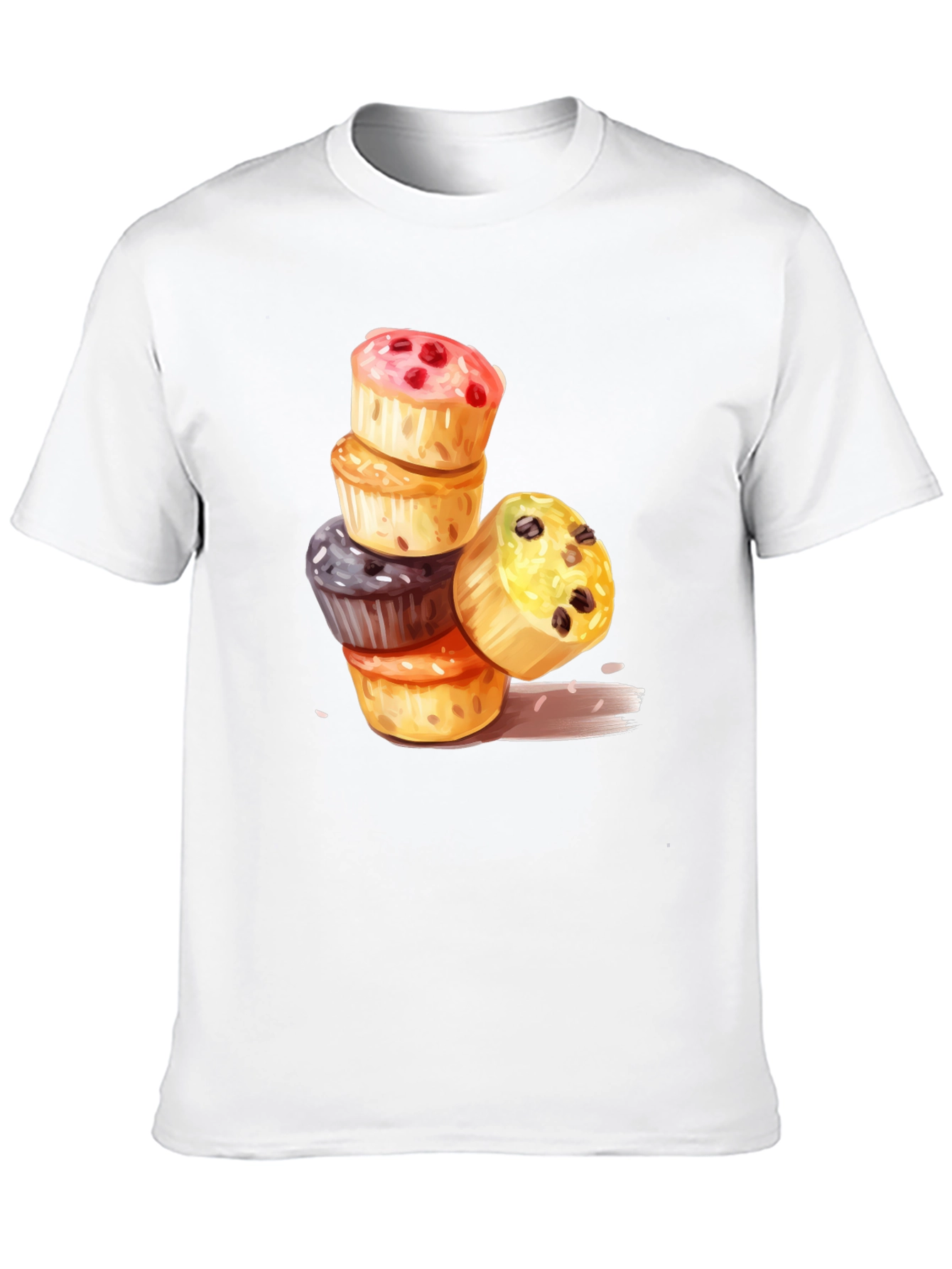 Stacked Cupcakes T-Shirt - Fun Dessert Tee