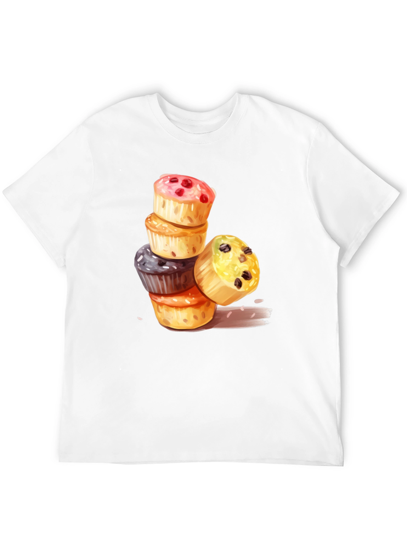 Stacked Cupcakes T-Shirt - Fun Dessert Tee