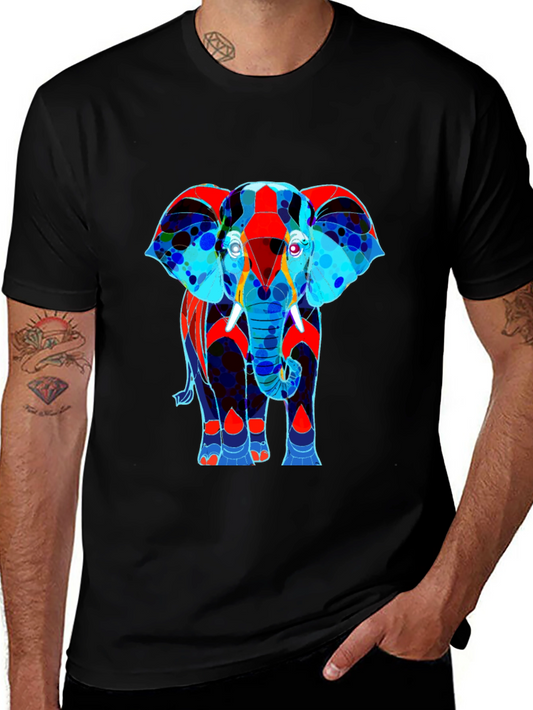 Abstract Elephant Graphic Tee - Stylish Mens T-Shirt